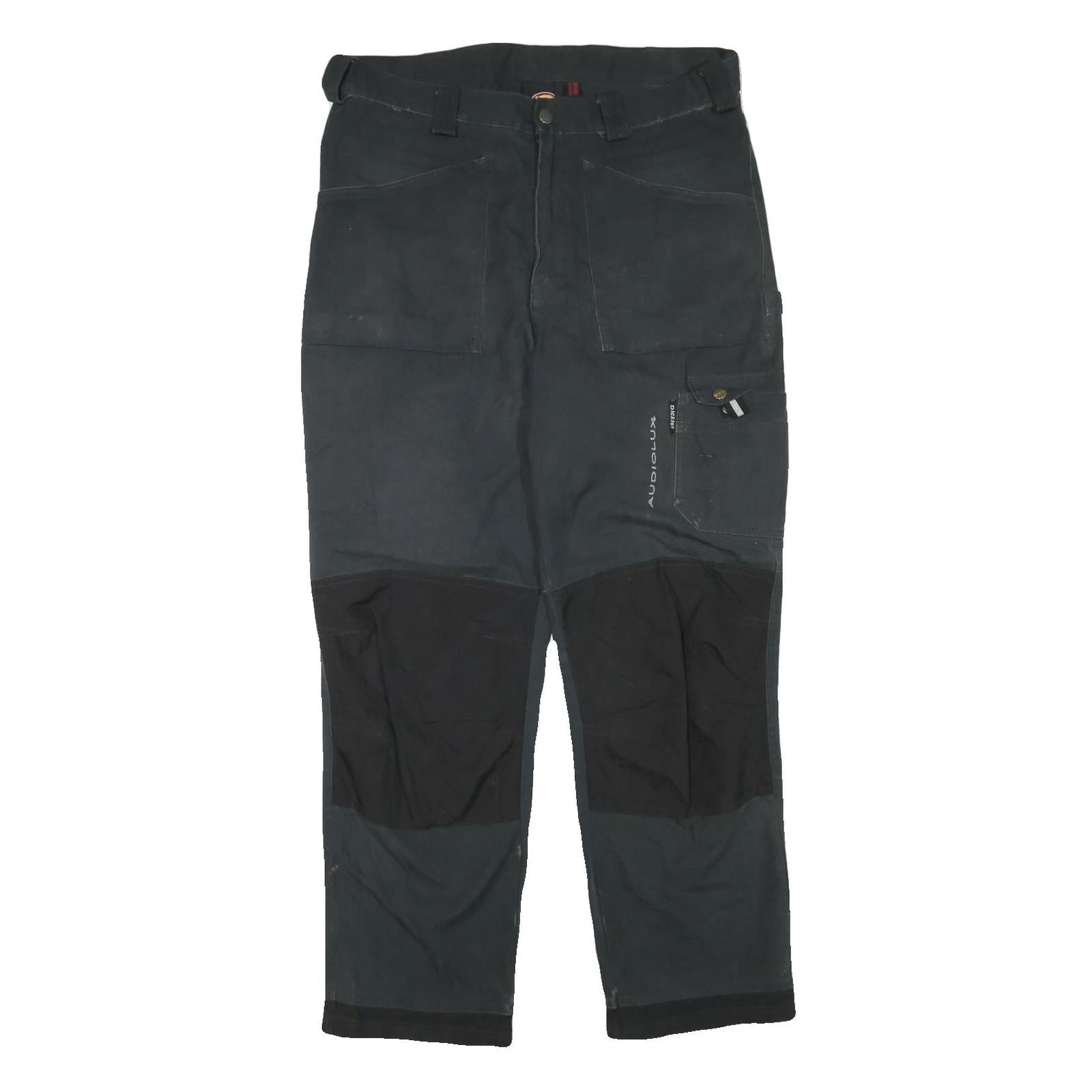 DICKIES Mens Cotton Blend Black Regular Straight Trousers W36 L32 Workwear Refurbished - N/A refurbished available on Cerqular