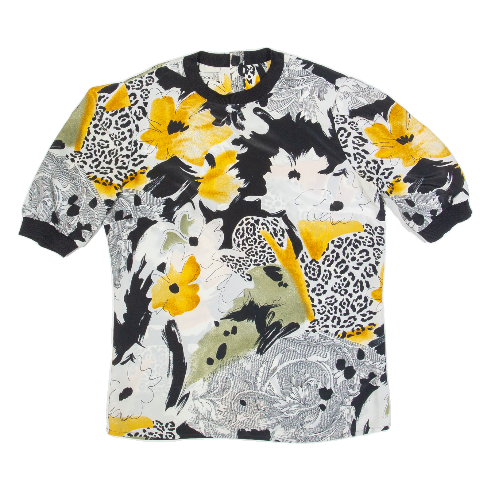 HARDOB Womens Printed Blouse Black 90s Floral UK 10 Refurbished - N/A refurbished available on Cerqular