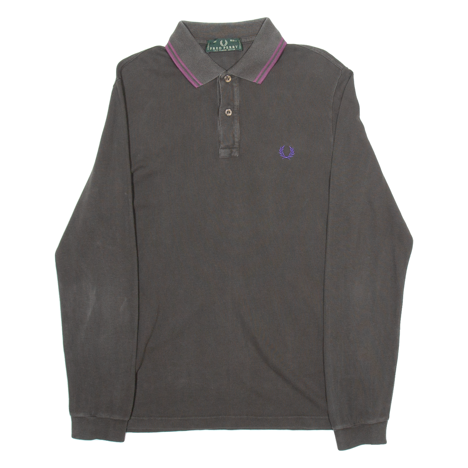 FRED PERRY Mens Polo Shirt Grey Long Sleeve M Refurbished - N/A refurbished available on Cerqular