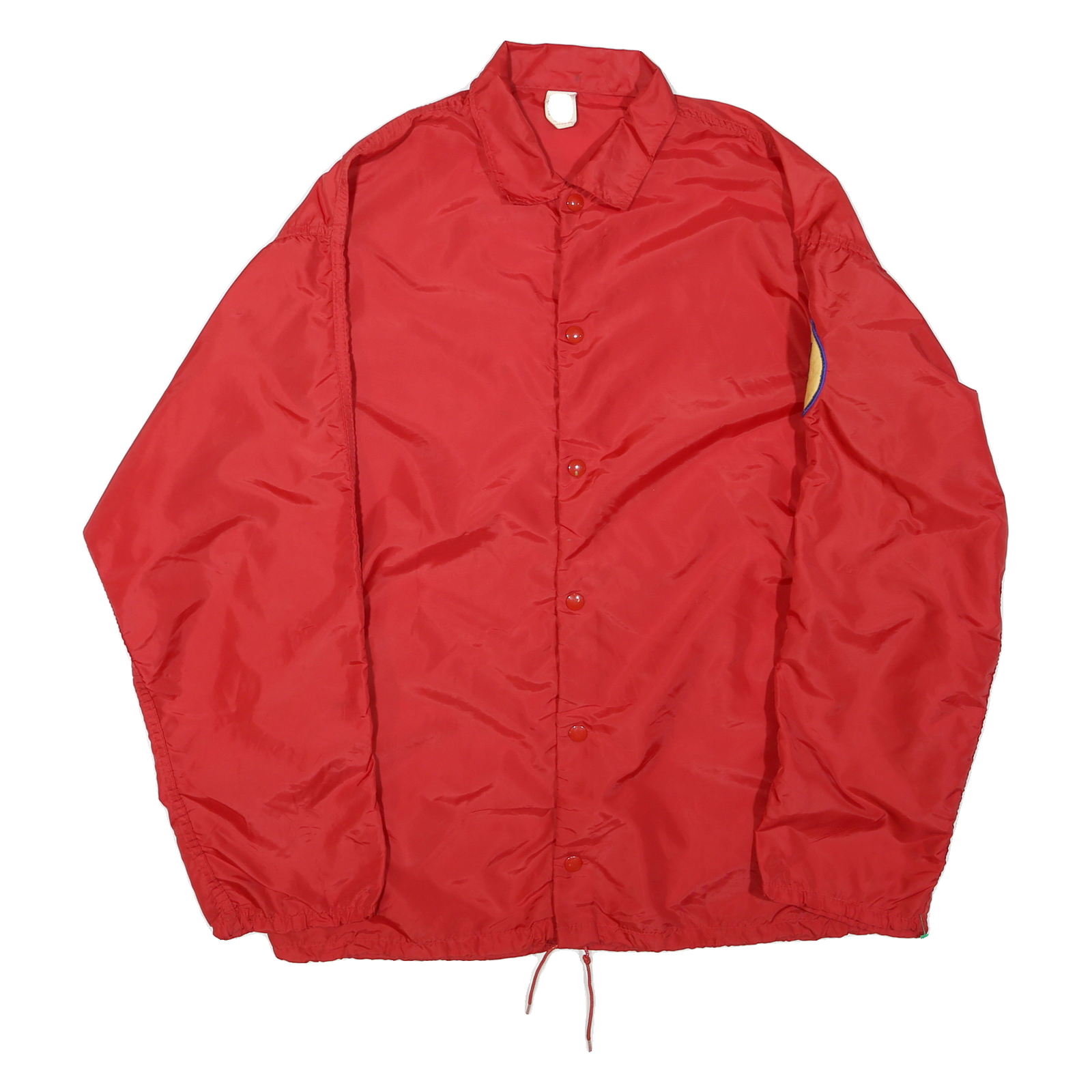 Mens Red Lightweight Nylon Button Jacket L Plain Casual Outerwear Refurbished - N/A refurbished available on Cerqular