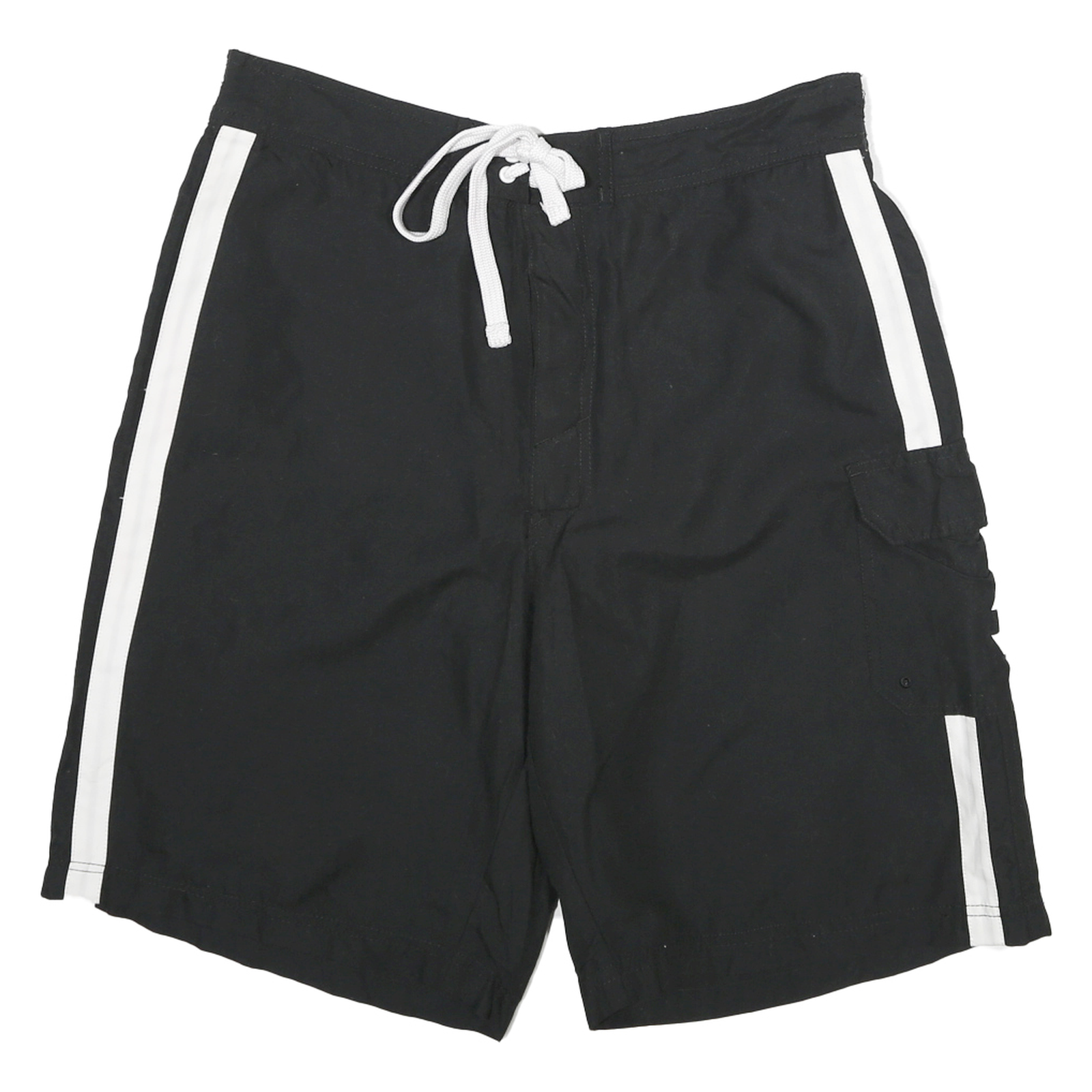 NFL Mens Black & White Sports Casual Shorts L W32 Drawstring Cargo Pocket Refurbished - N/A refurbished available on Cerqular
