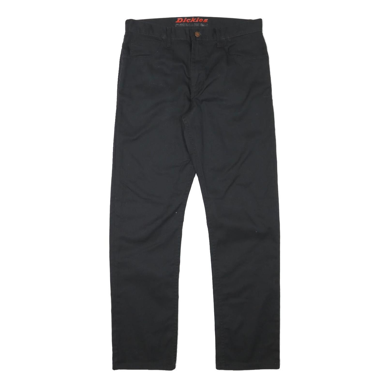 DICKIES Mens Cotton Blend Black Regular Straight Trousers Zip Closure W32 L31 Refurbished - N/A refurbished available on Cerqular