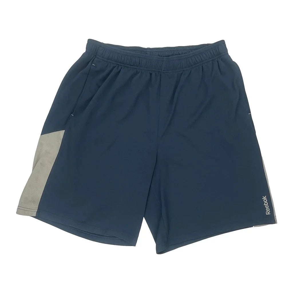 Reebok Sport Shorts - XL Blue Polyester Refurbished - Thrifted (note: this is a term often used to describe second- refurbished available on Cerqular