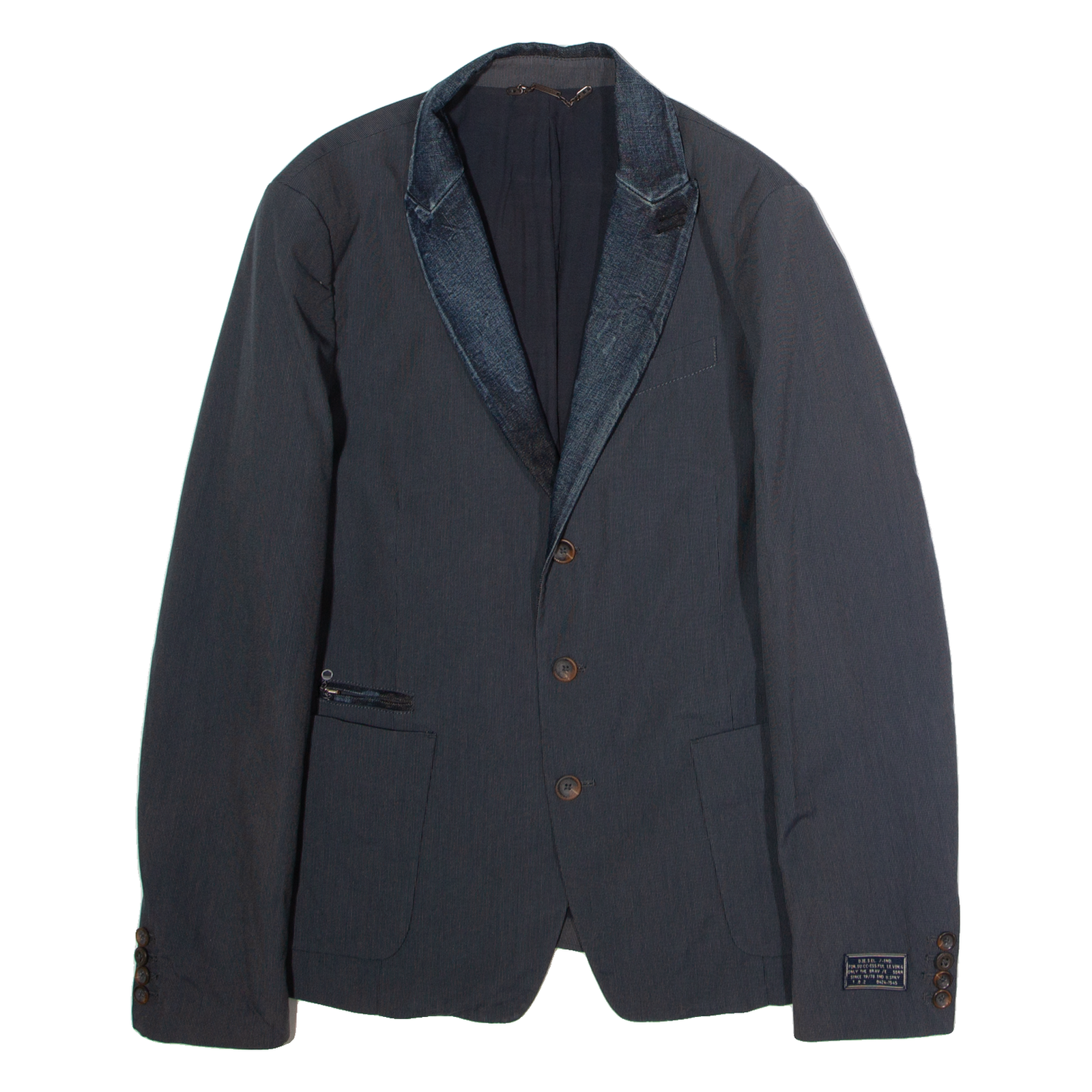 DIESEL Mens Blazer Jacket Black Pinstripe M Refurbished - N/A refurbished available on Cerqular