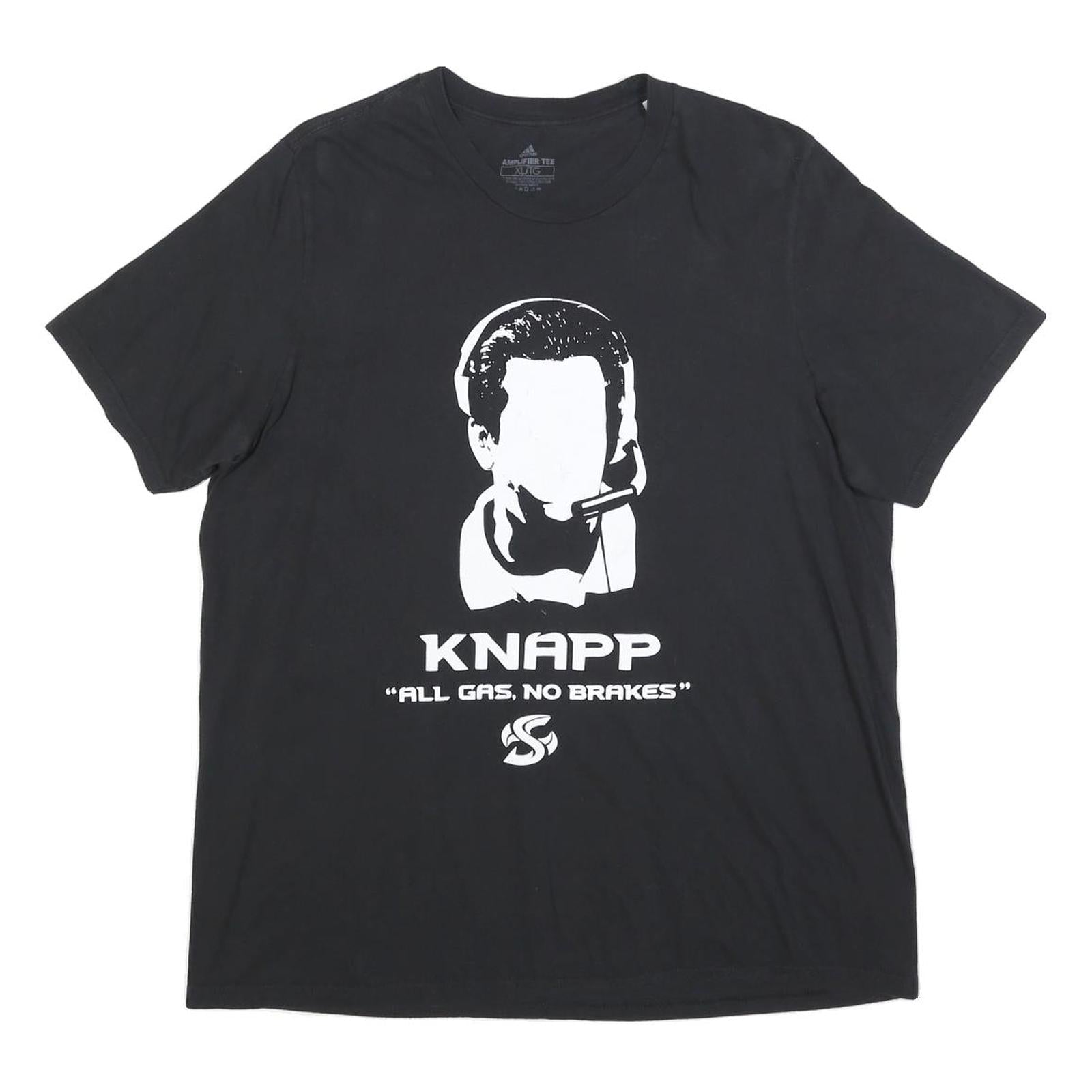 ADIDAS Mens Black Knapp Graphic T-Shirt XL Crew Neck Short Sleeve Cotton Refurbished - N/A refurbished available on Cerqular