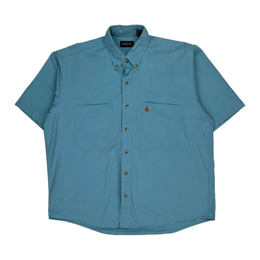 Buy Gant Short Sleeve Shirt - Large Blue Cotton Refurbished - $46.89 Gant Short Sleeve Shirt - Large Blue Cotton Refurbished - Thrifted (note: this is a term often used to describe second- refurbished available on Cerqular