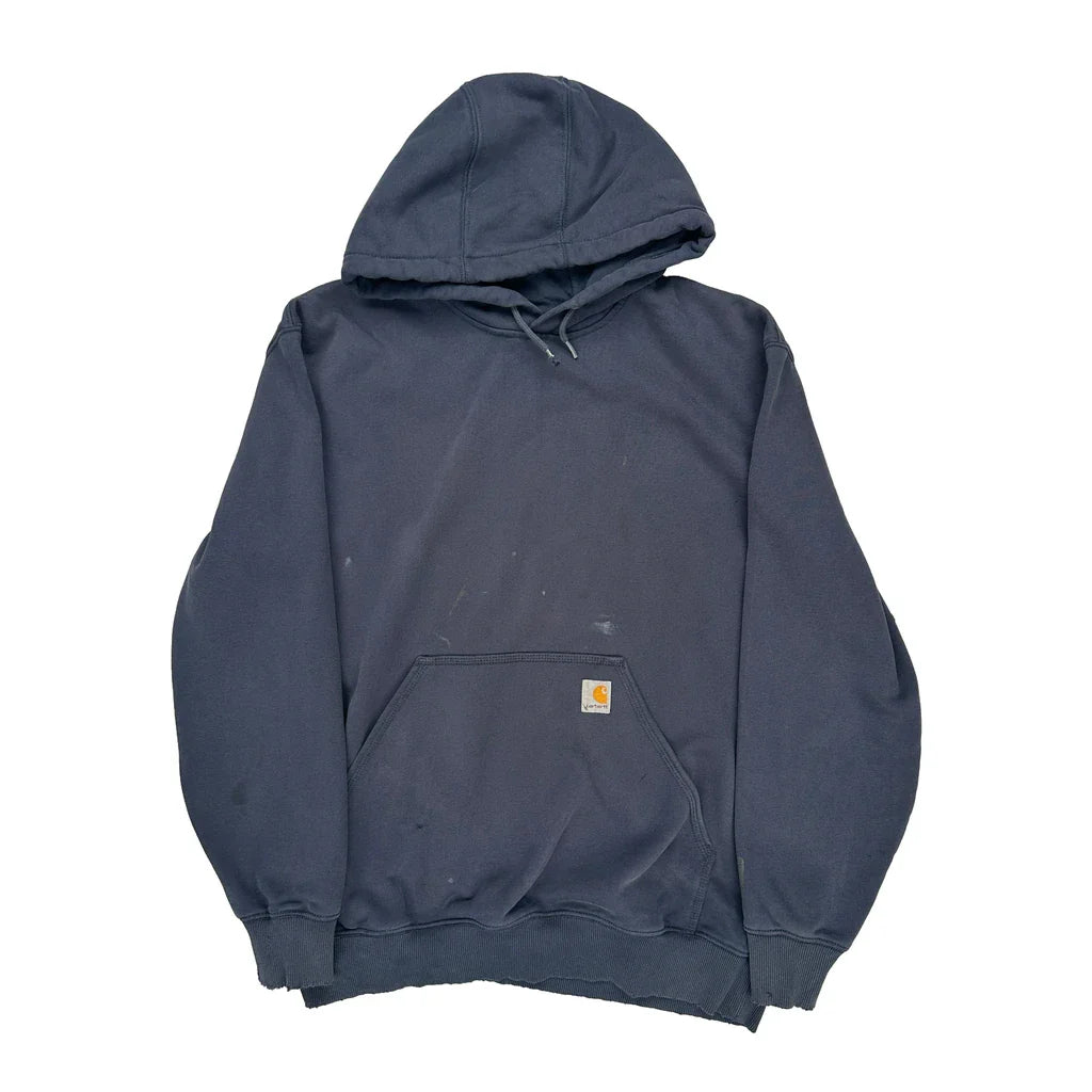 Carhartt Hoodie - Large Navy Cotton Refurbished - Thrifted (note: this is a term often used to describe second- refurbished available on Cerqular