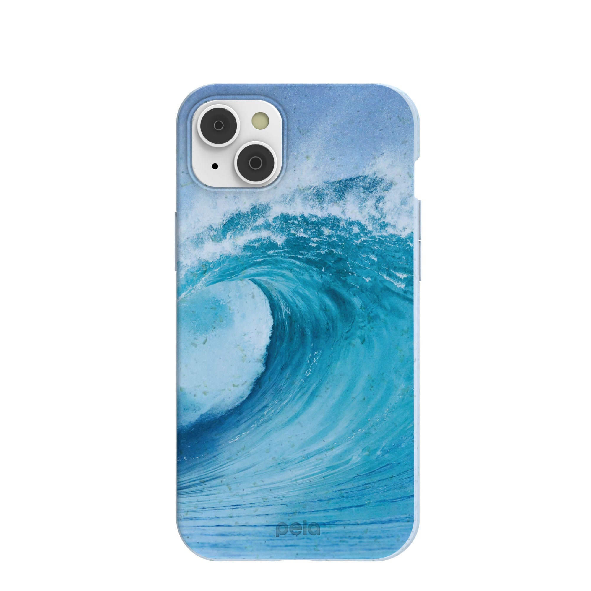 Powder Blue Big Wave iPhone 14 Plus Case Refurbished - Pela Case refurbished available on Cerqular