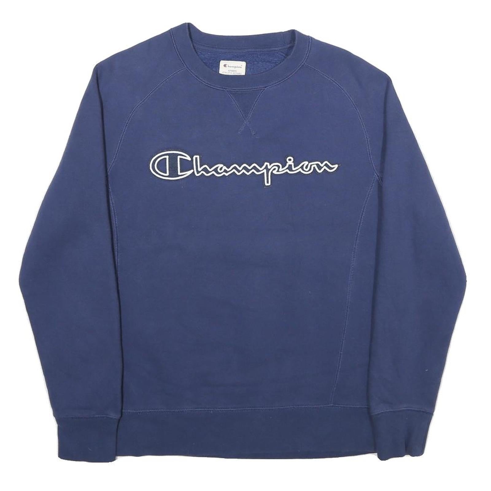 Buy CHAMPION Mens Blue Crew Neck S Cotton Blend Logo Sweatshirt Pullover Refurbished - $33.79 CHAMPION Mens Blue Crew Neck S Cotton Blend Logo Sweatshirt Pullover Refurbished - N/A refurbished available on Cerqular
