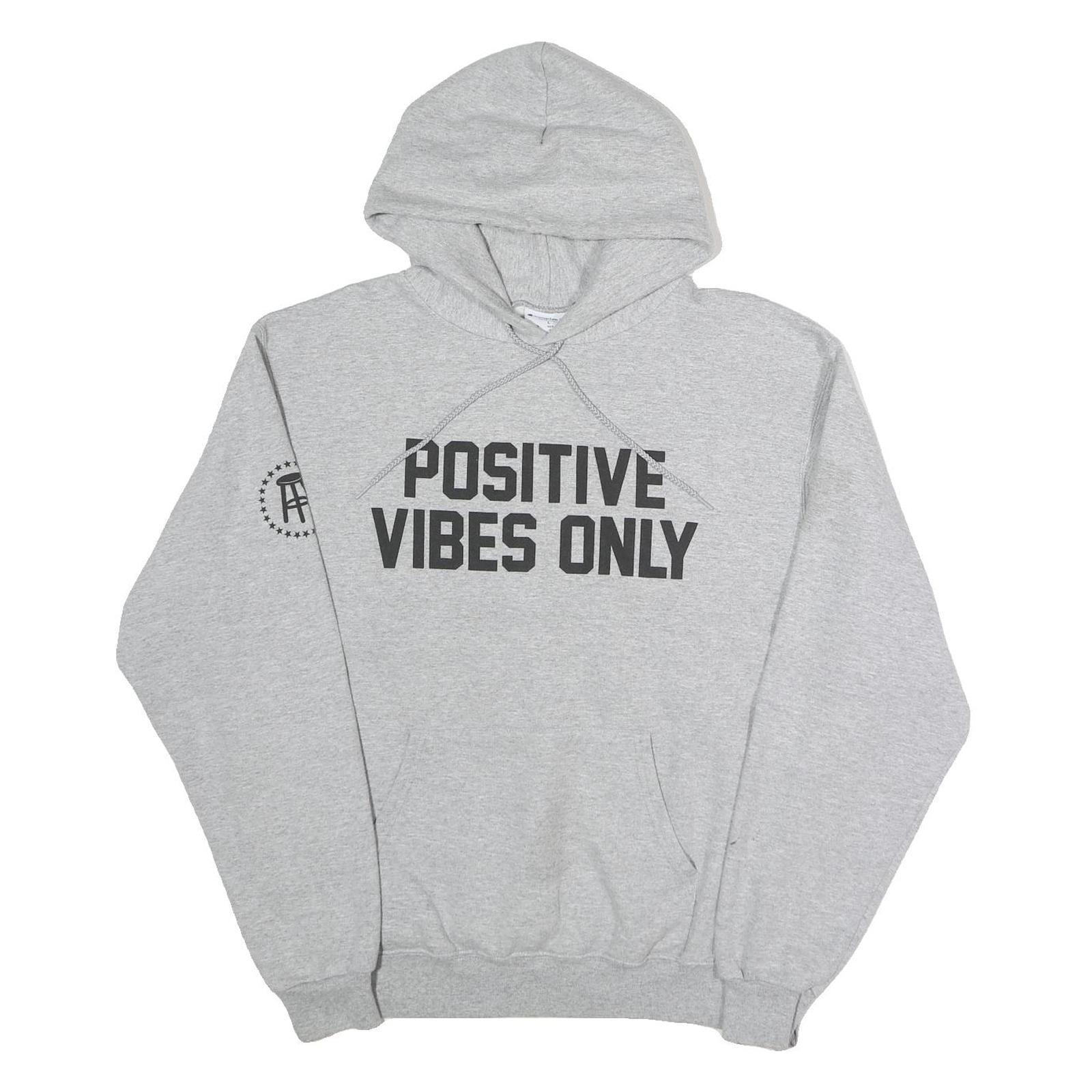 CHAMPION Mens Grey Positive Vibes Only Pullover Hoodie L Cotton Blend Refurbished - N/A refurbished available on Cerqular