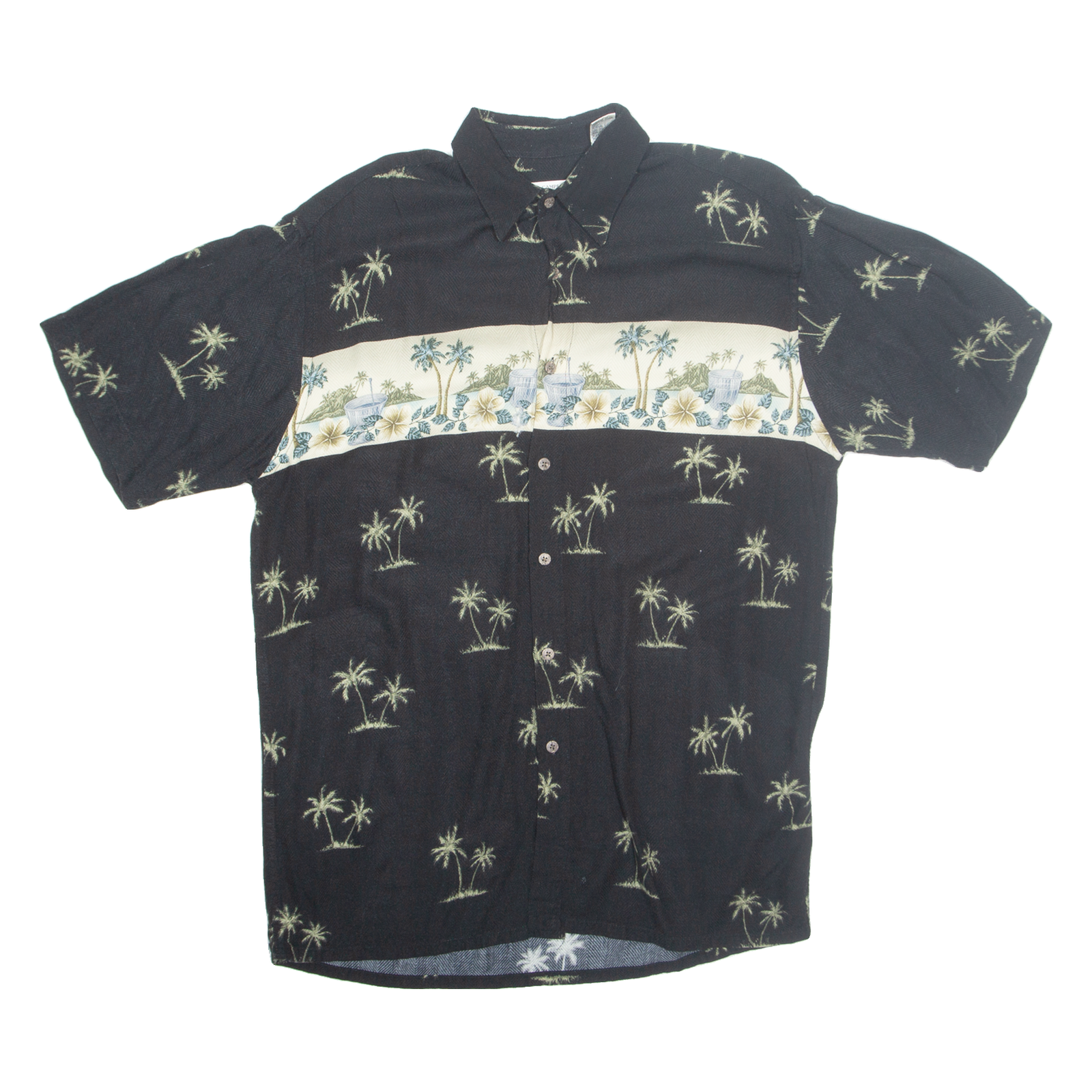 CAMPIA MODA Mens Hawaiian Shirt Black Floral M Refurbished - N/A refurbished available on Cerqular