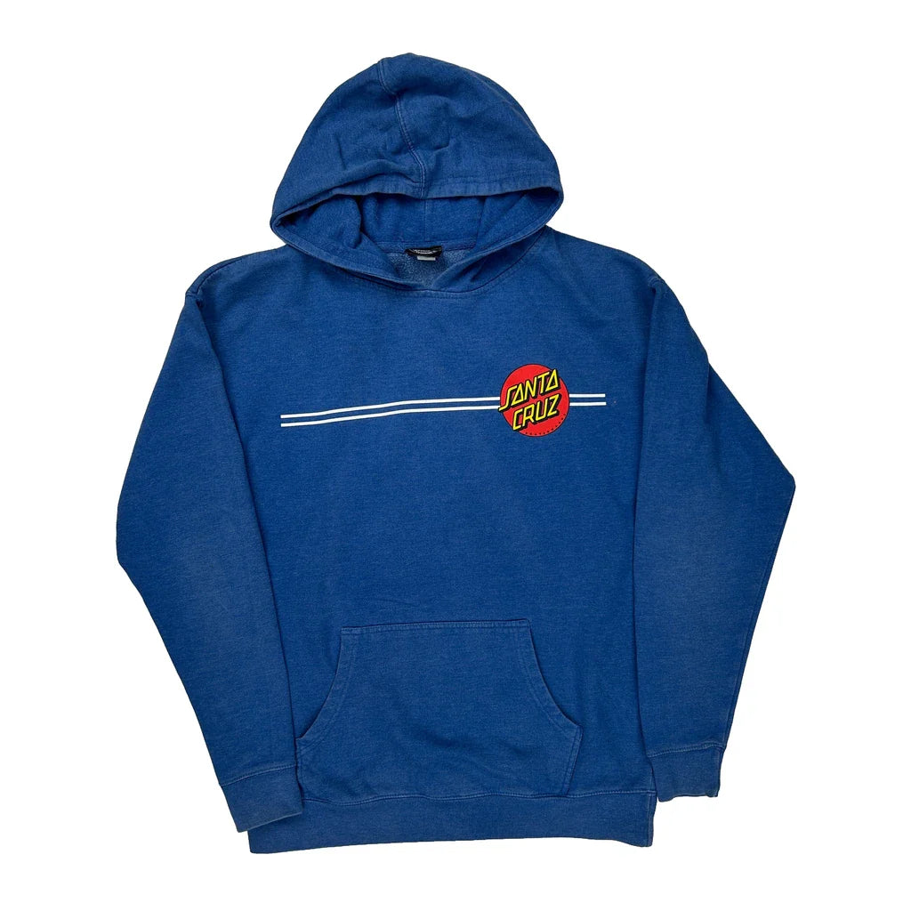 Santa Cruz Hoodie - Small Blue Cotton Refurbished - Thrifted (note: this is a term often used to describe second- refurbished available on Cerqular