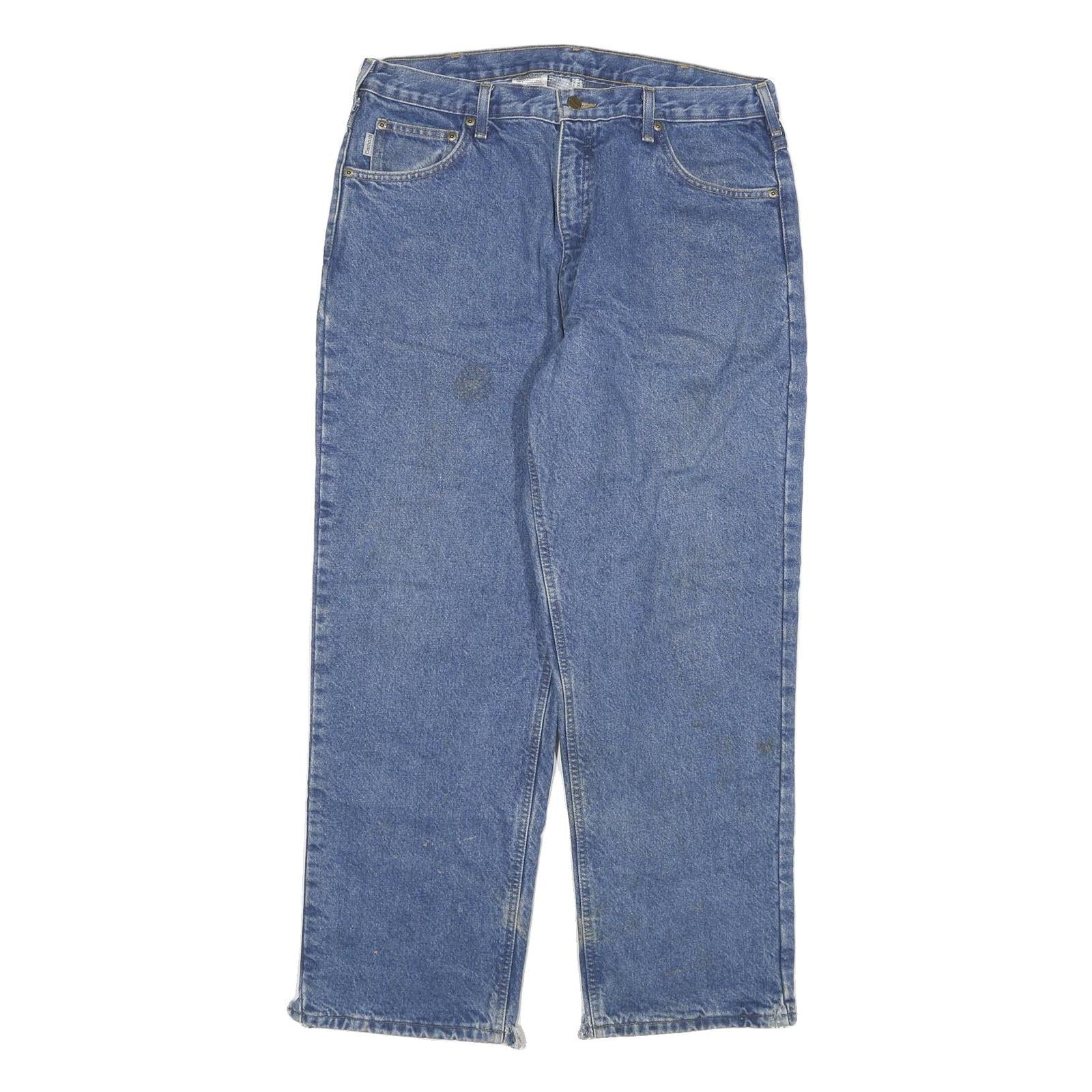 CARHARTT Mens Relaxed Jeans Blue Denim W34 L30 Workwear Casual Zip Closure Refurbished - N/A refurbished available on Cerqular