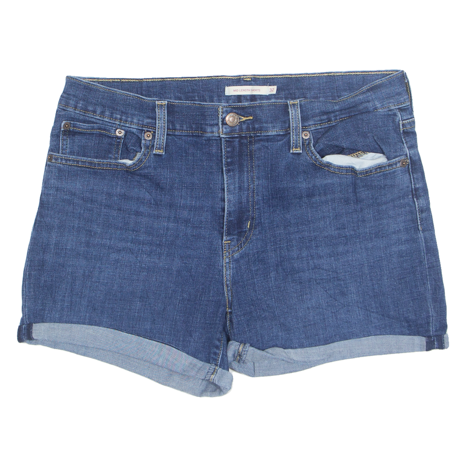 Buy LEVI'S Turn Up Womens Denim Shorts Blue M W32 Refurbished - $23.39 LEVI'S Turn Up Womens Denim Shorts Blue M W32 Refurbished - N/A refurbished available on Cerqular
