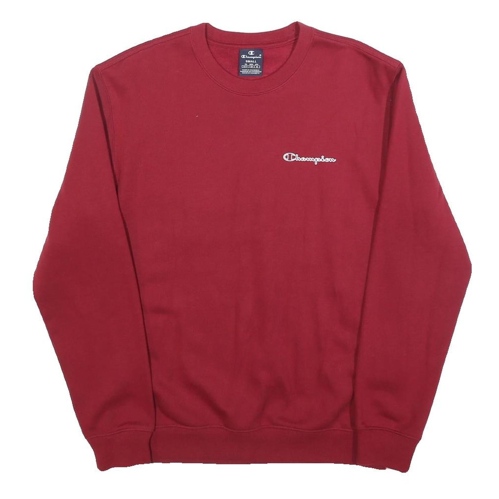 CHAMPION Mens Red Crew Neck S Sweatshirt Cotton Blend Classic Logo Refurbished - N/A refurbished available on Cerqular