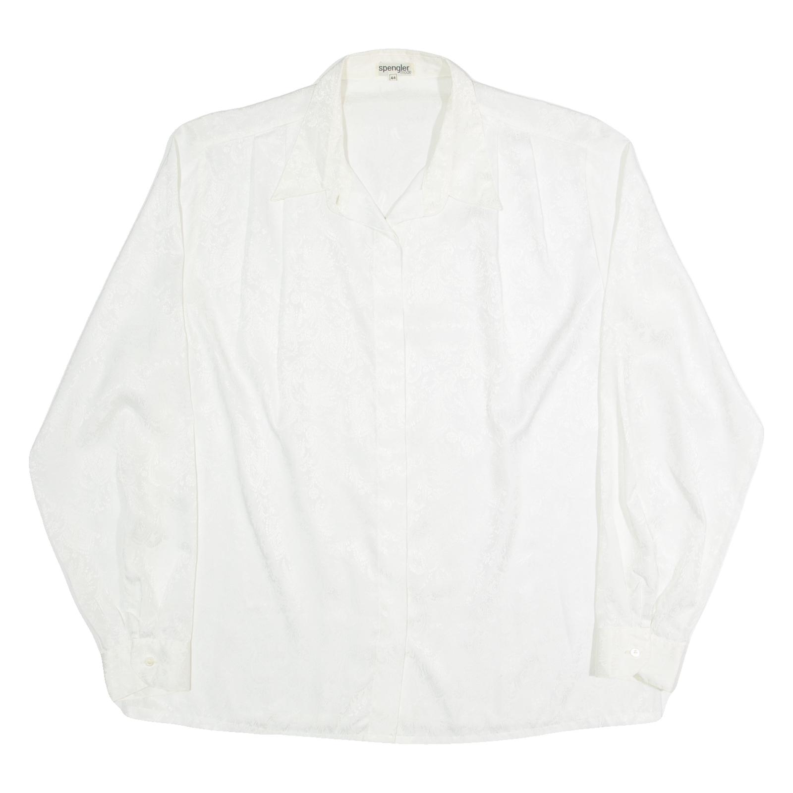 SPENGLER Womens Printed Shirt White Collared Long Sleeve 90s Floral L Refurbished - N/A refurbished available on Cerqular