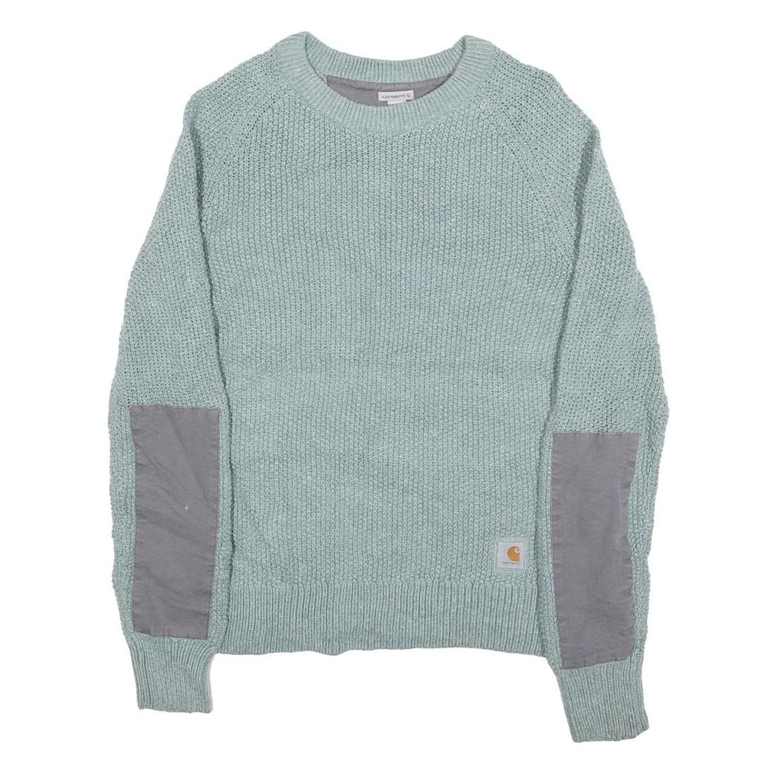 CARHARTT Womens Blue Patterned Jumper Crew Neck Basic Knit M Cotton Blend Casual Refurbished - N/A refurbished available on Cerqular