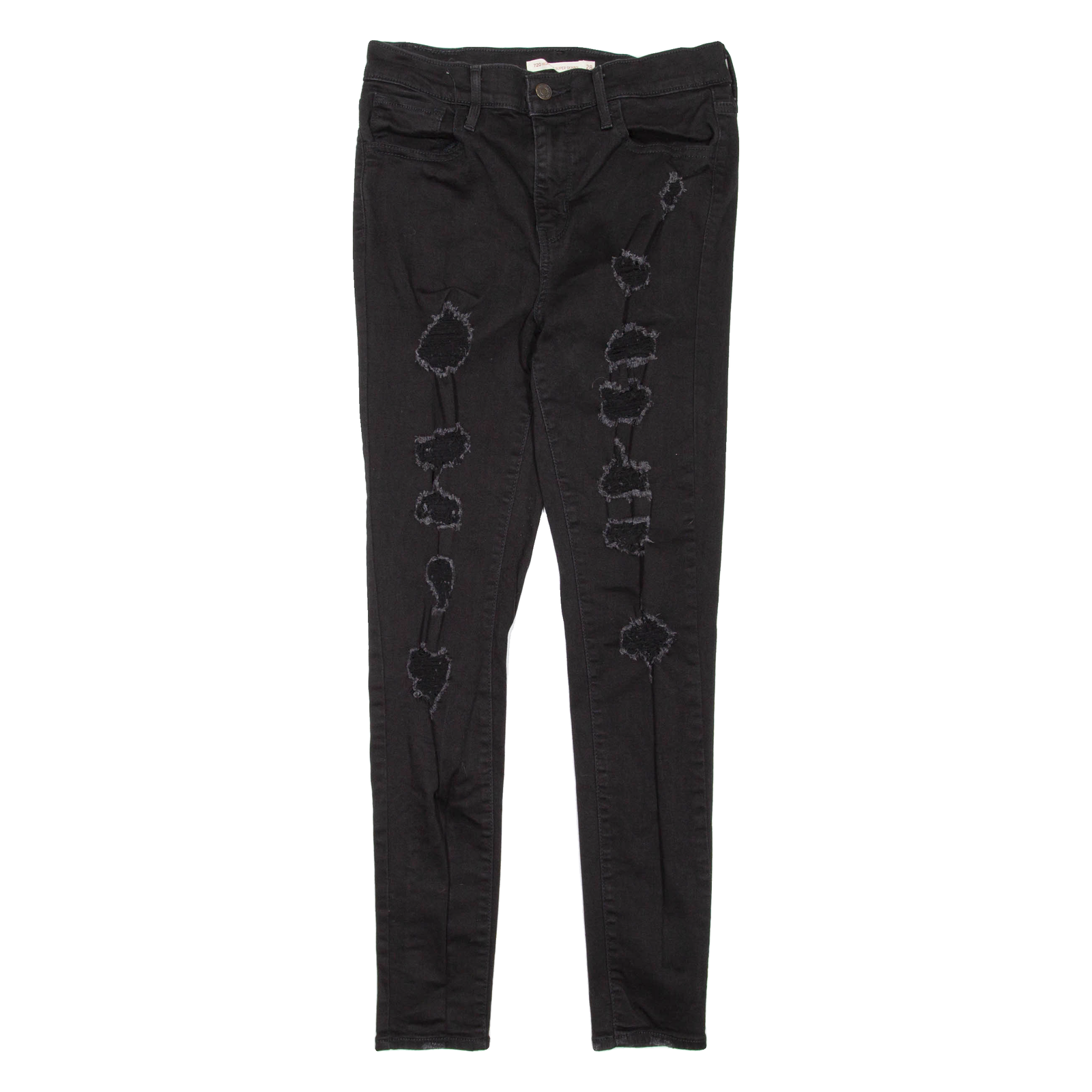 LEVI'S High Rise Distressed Womens Jeans Black Regular Skinny W28 L28 Refurbished - N/A refurbished available on Cerqular