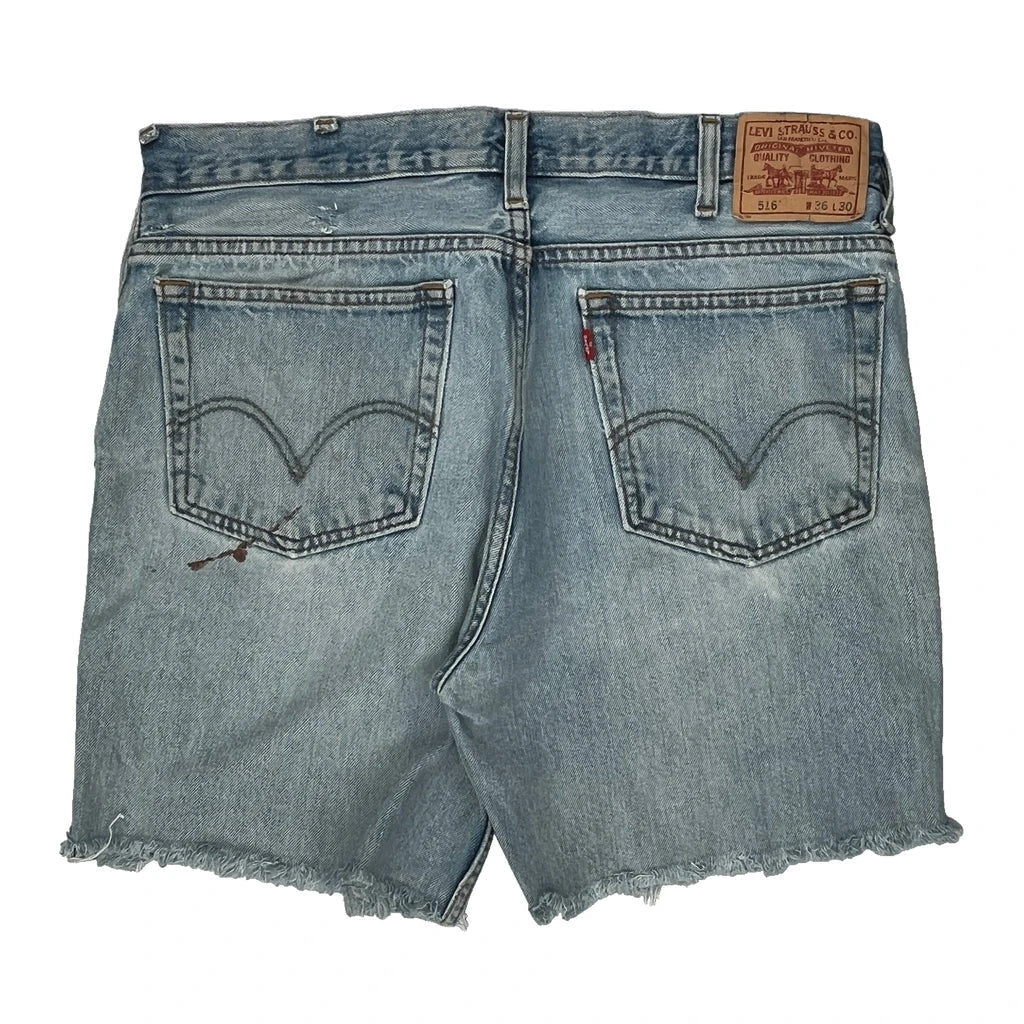 Levis Slim Fit Denim Shorts - 36W 9L Light Wash Cotton Refurbished - Thrifted (note: this is a term often used to describe second- refurbished available on Cerqular