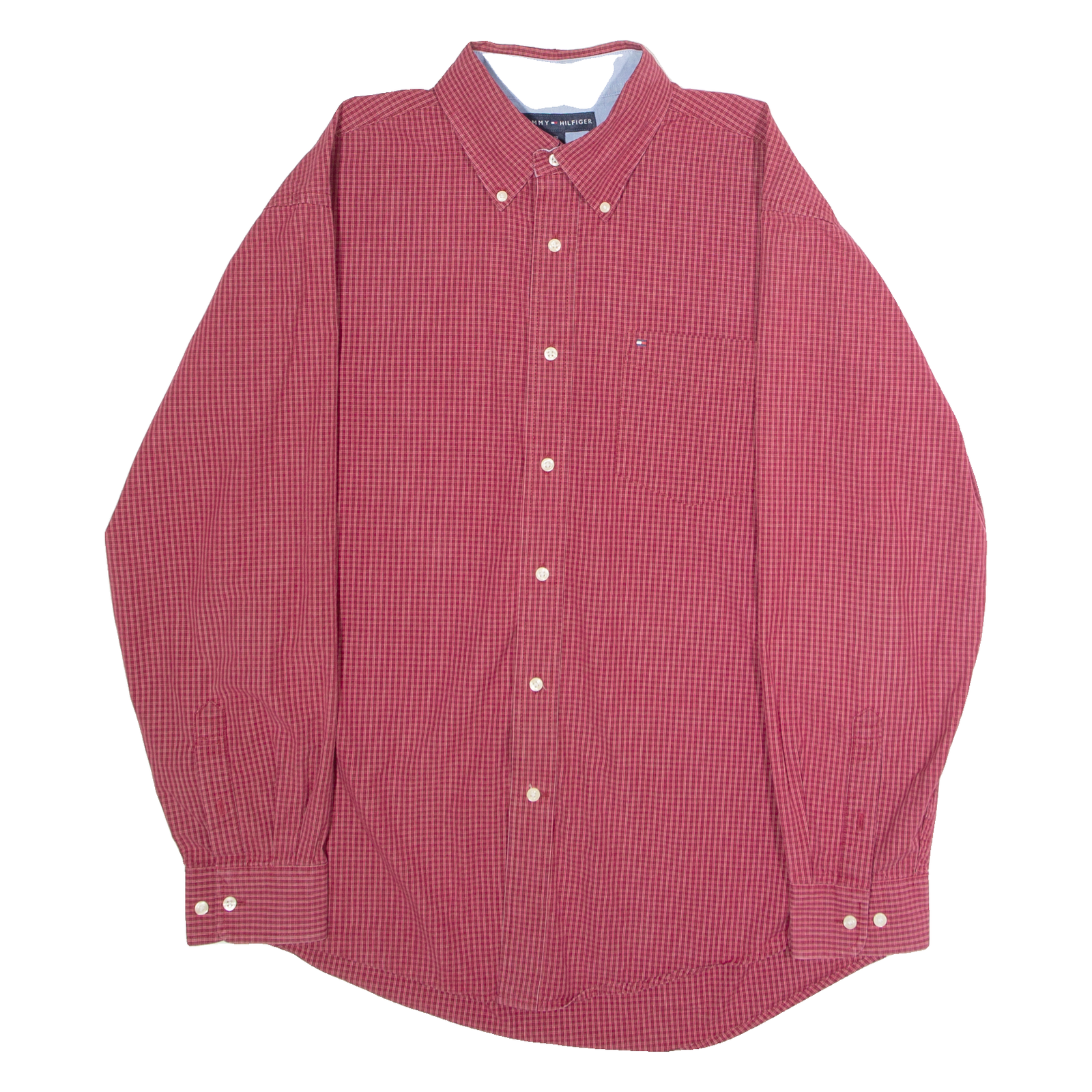 TOMMY HILFIGER Mens Shirt Red Check Long Sleeve L Refurbished - N/A refurbished available on Cerqular