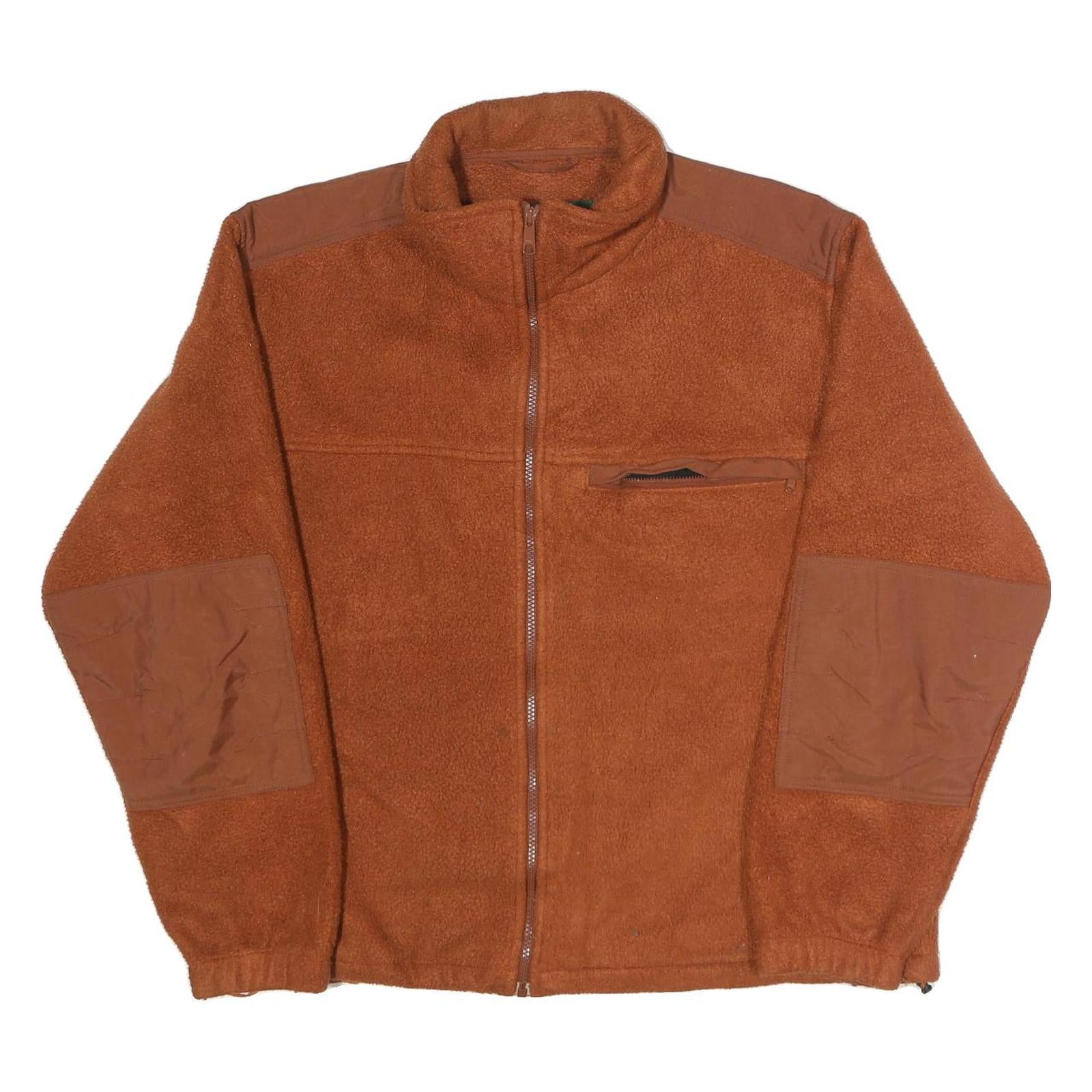 CABELA'S Mens Brown Zip Jacket L Polyester Fleece Casual Outdoor Warm Refurbished - N/A refurbished available on Cerqular