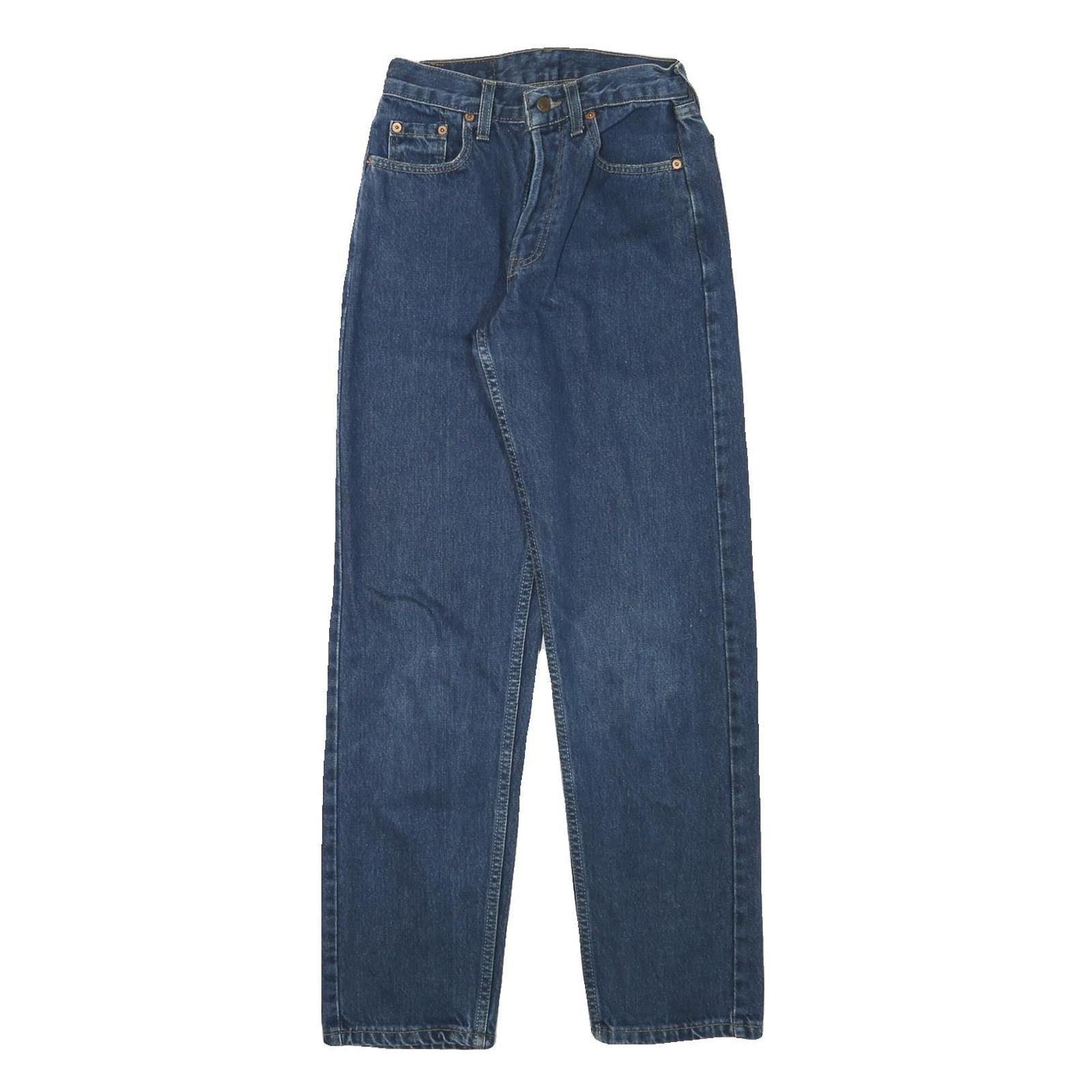 LEVI'S Womens Blue Regular Straight Denim Medium W24 L30 Jeans Classic Button Refurbished - N/A refurbished available on Cerqular