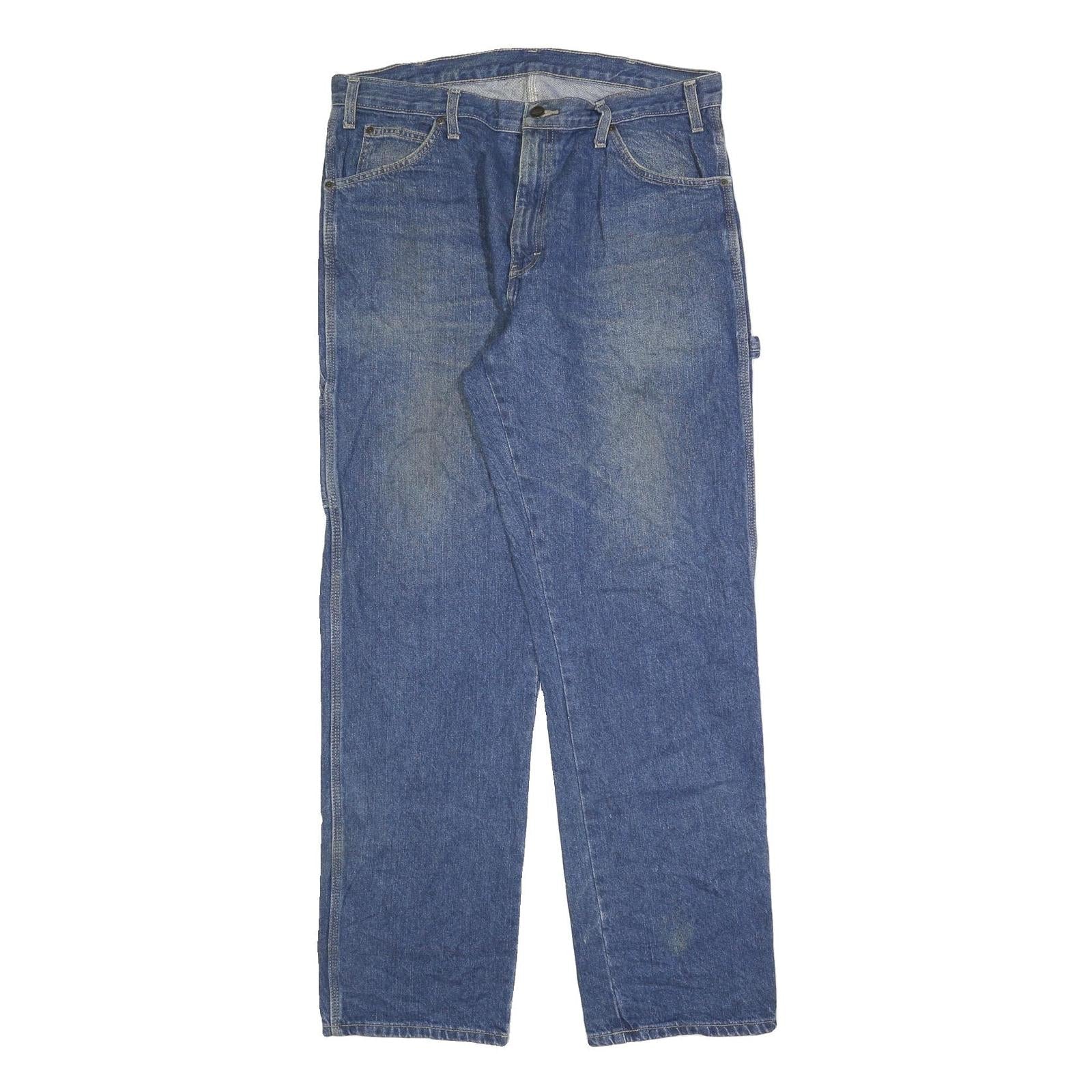 DICKIES Mens Regular Blue Denim Jeans W36 L34 Zip Cotton Blend Workwear Refurbished - N/A refurbished available on Cerqular