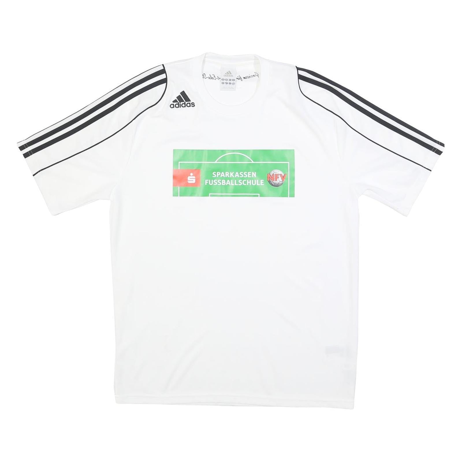ADIDAS Mens White & Black Football T-Shirt M Short Sleeve Crew Neck Sportswear Refurbished - N/A refurbished available on Cerqular