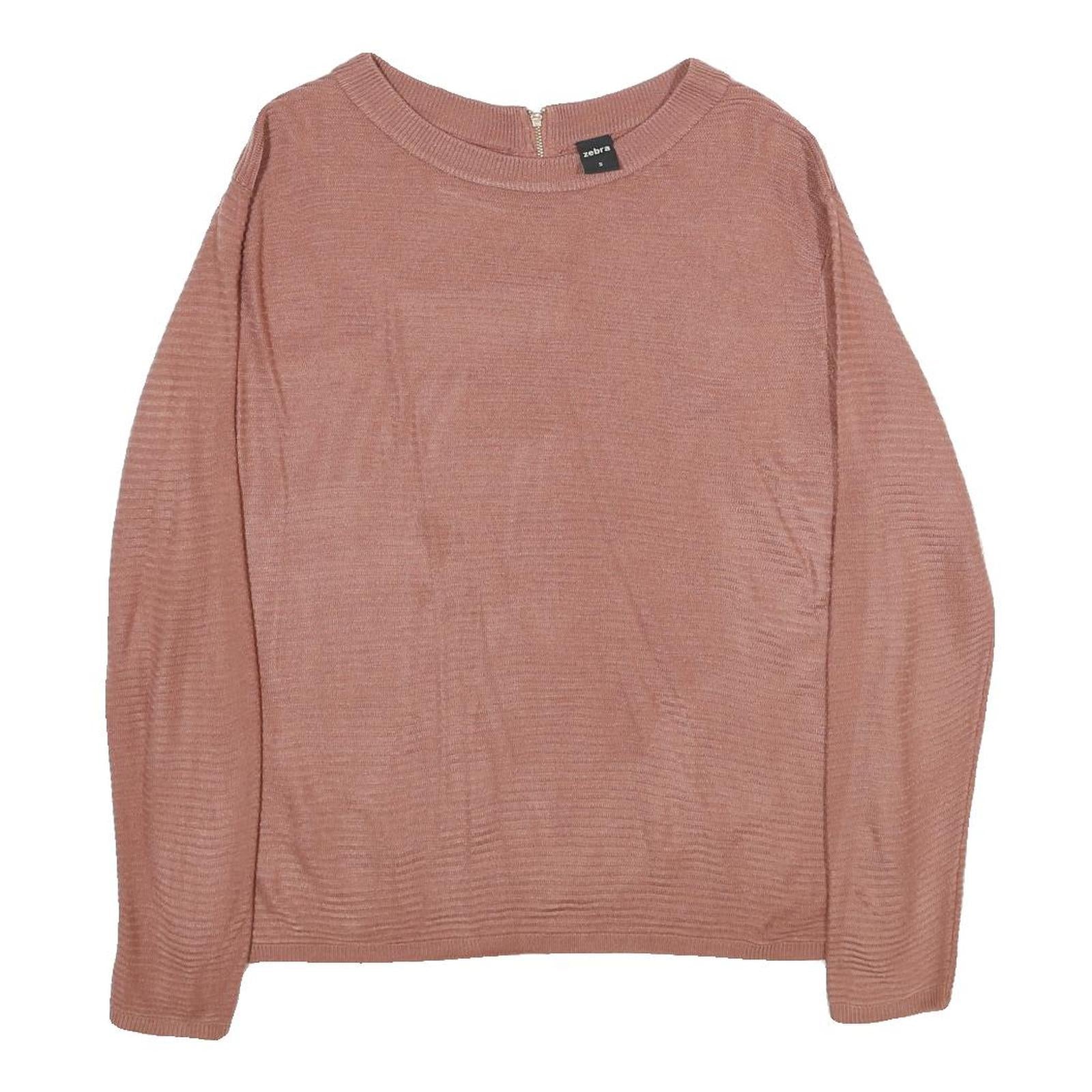 ZEBRA Womens Pink Plain Pullover Regular Knit Crew Neck Jumper S Soft Refurbished - N/A refurbished available on Cerqular