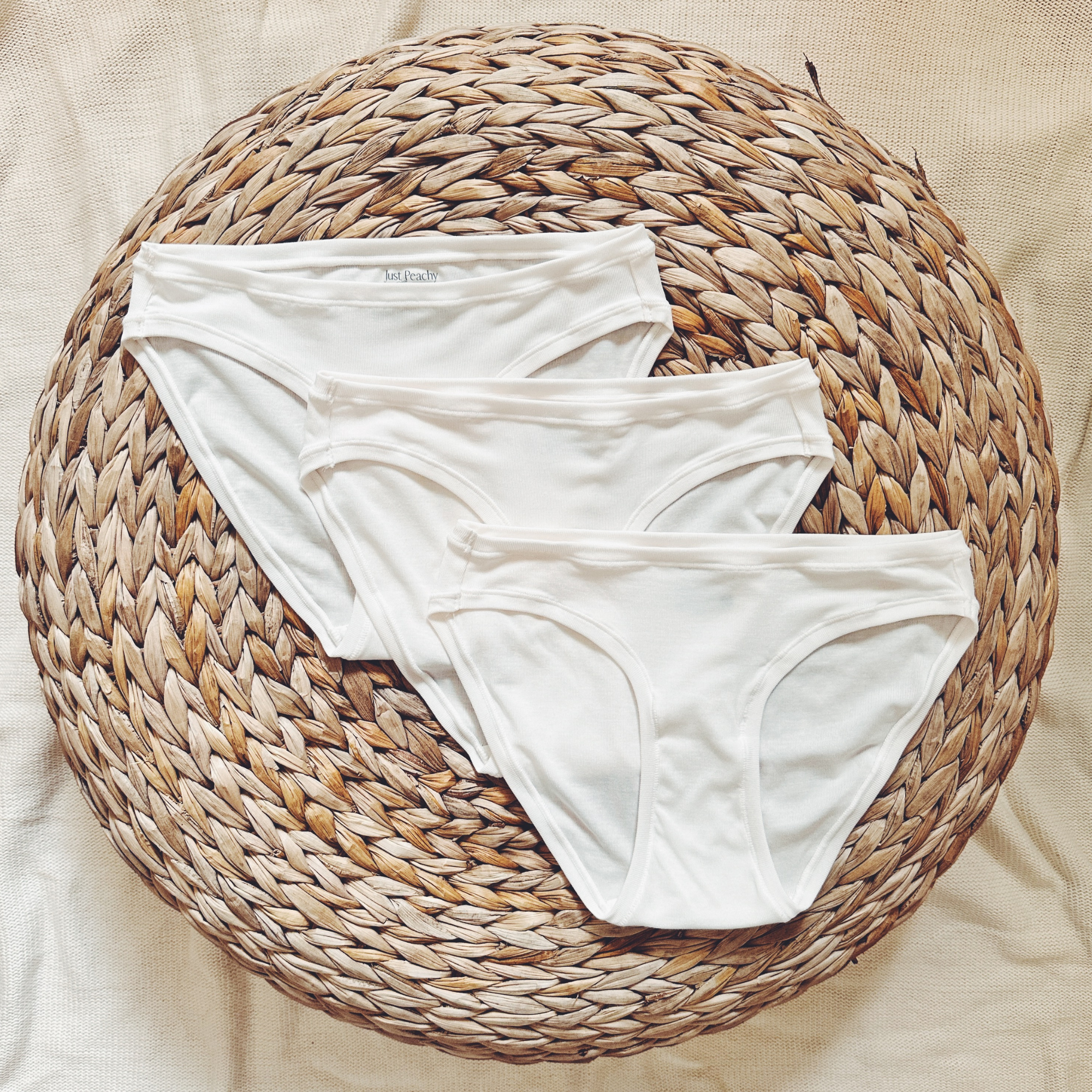 Womens' TENCEL™ Micro Modal The Weekender Bikini Briefs - 3 Pack | Size: Large | Color: White | Pack Size: 3-Pack Refurbished - Just Peachy refurbished available on Cerqular