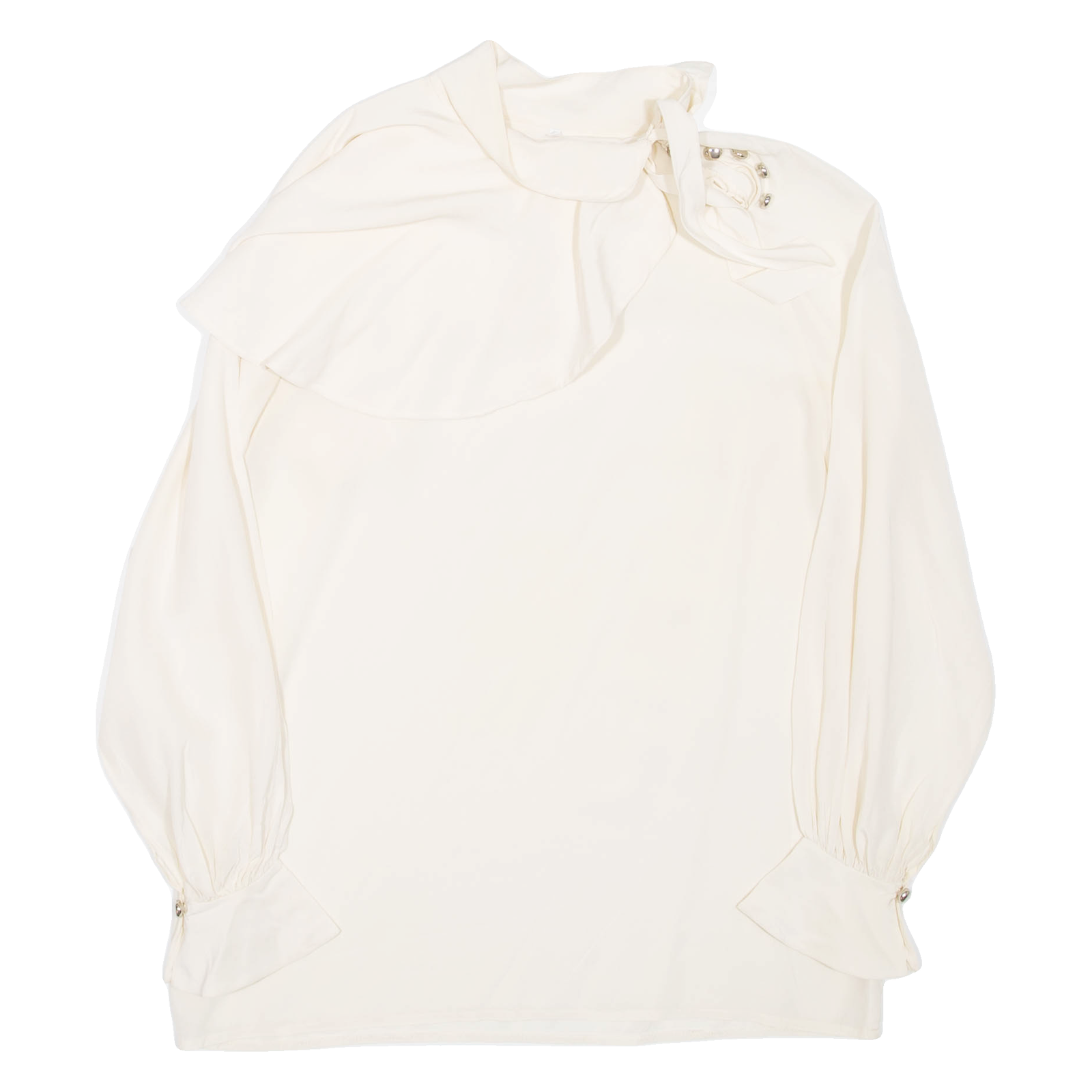 Womens Blouse Beige High Neck Long Sleeve S Refurbished - N/A refurbished available on Cerqular