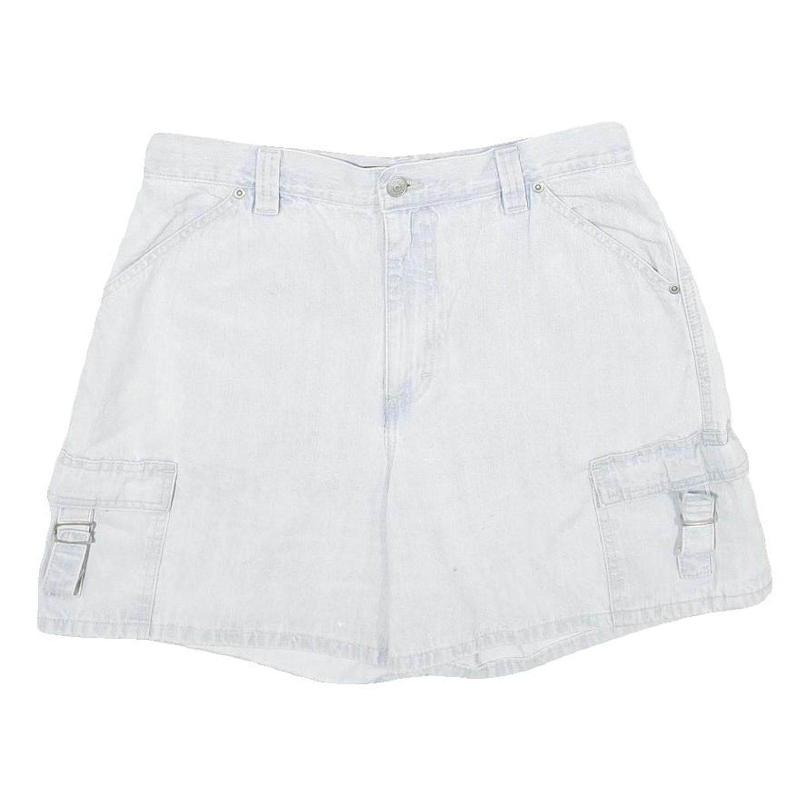 GLORIA VANDERBILT Womens White Denim Cargo Shorts UK 14 W32 Cotton Casual Refurbished - N/A refurbished available on Cerqular