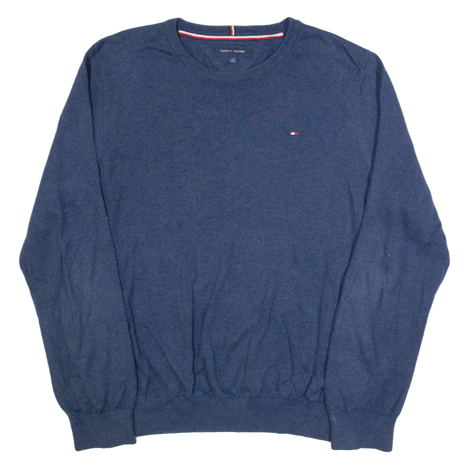 TOMMY HILFIGER Mens Jumper Blue Tight Knit L Refurbished - N/A refurbished available on Cerqular