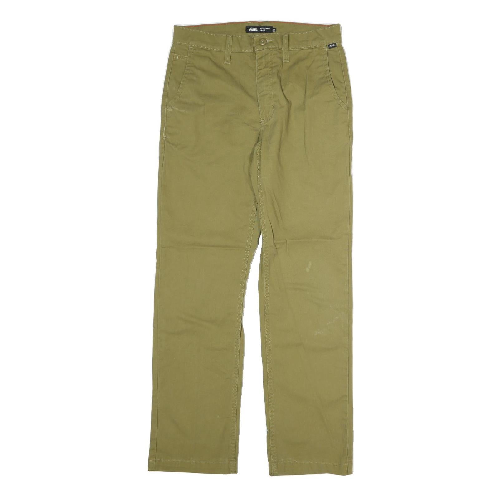 VANS Mens Cotton Beige Regular Straight Trousers W29 L30 Casual Zip Closure Refurbished - N/A refurbished available on Cerqular
