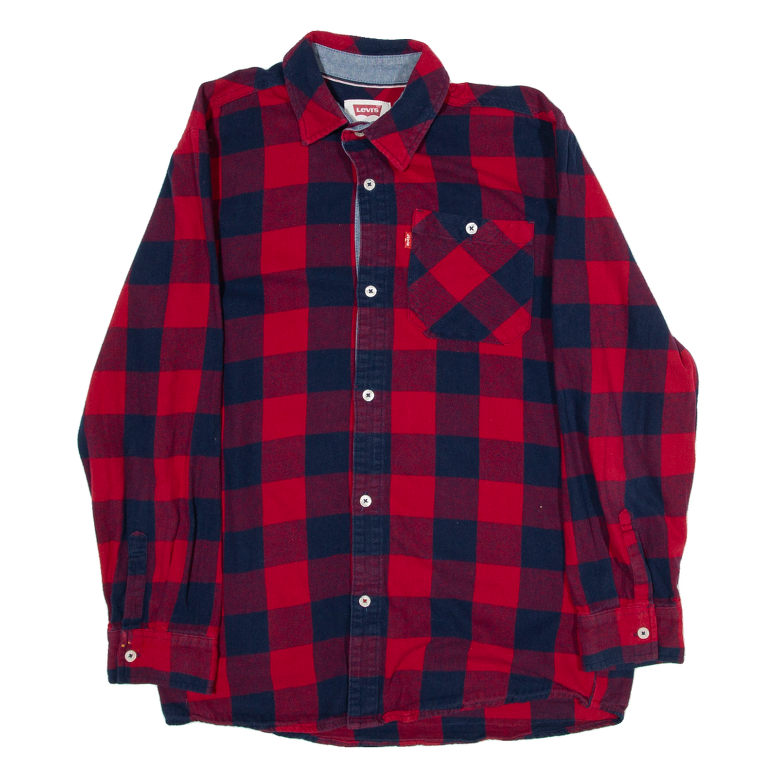 LEVI'S Mens Shirt Red Gingham Long Sleeve S Refurbished - N/A refurbished available on Cerqular