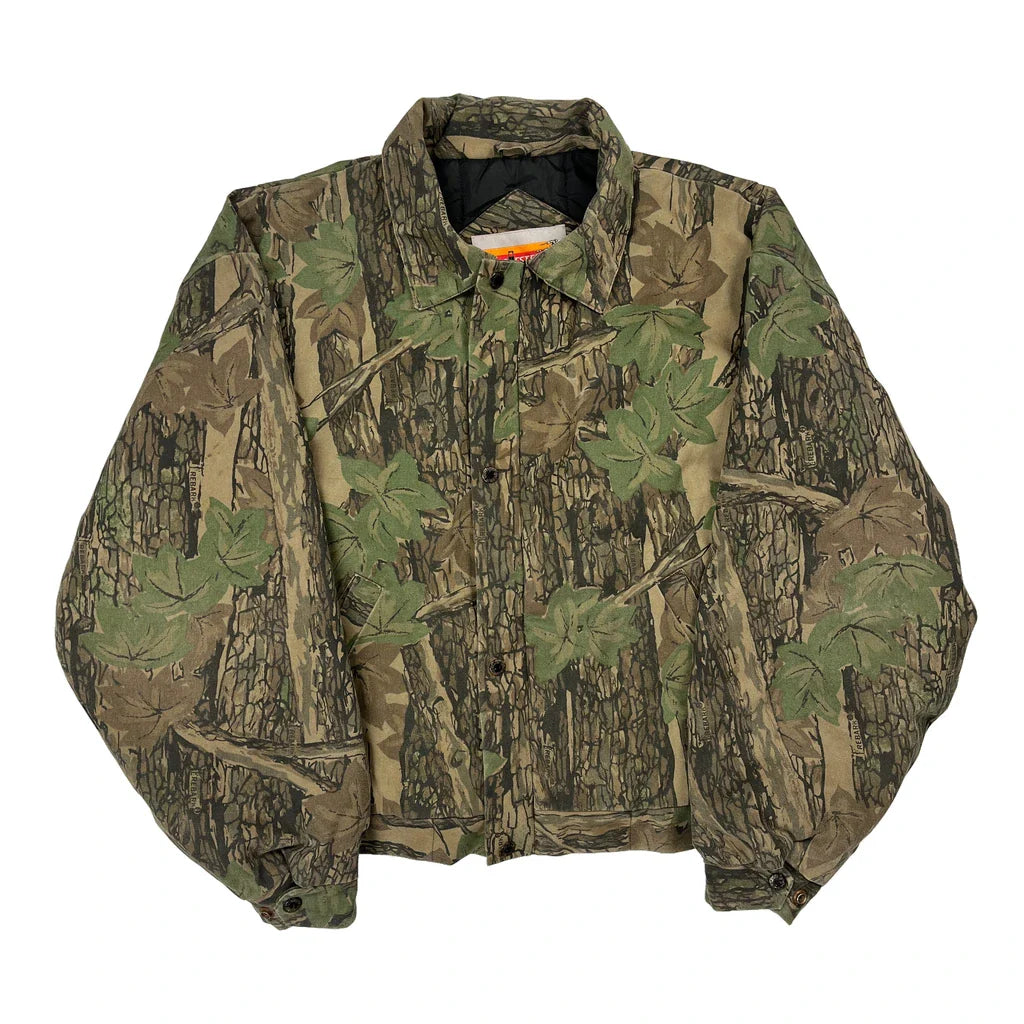 Winchester Camo Jacket - Medium Green Cotton Refurbished - Thrifted (note: this is a term often used to describe second- refurbished available on Cerqular