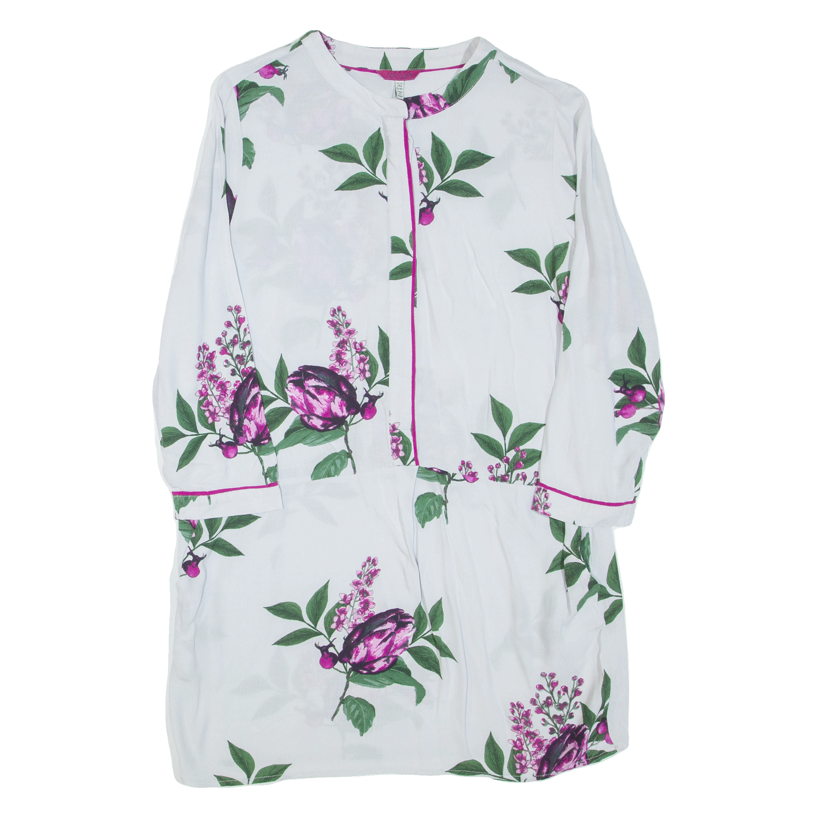 JOULES Womens Day Dress Grey Floral Long Sleeve Short UK 12 Refurbished - N/A refurbished available on Cerqular