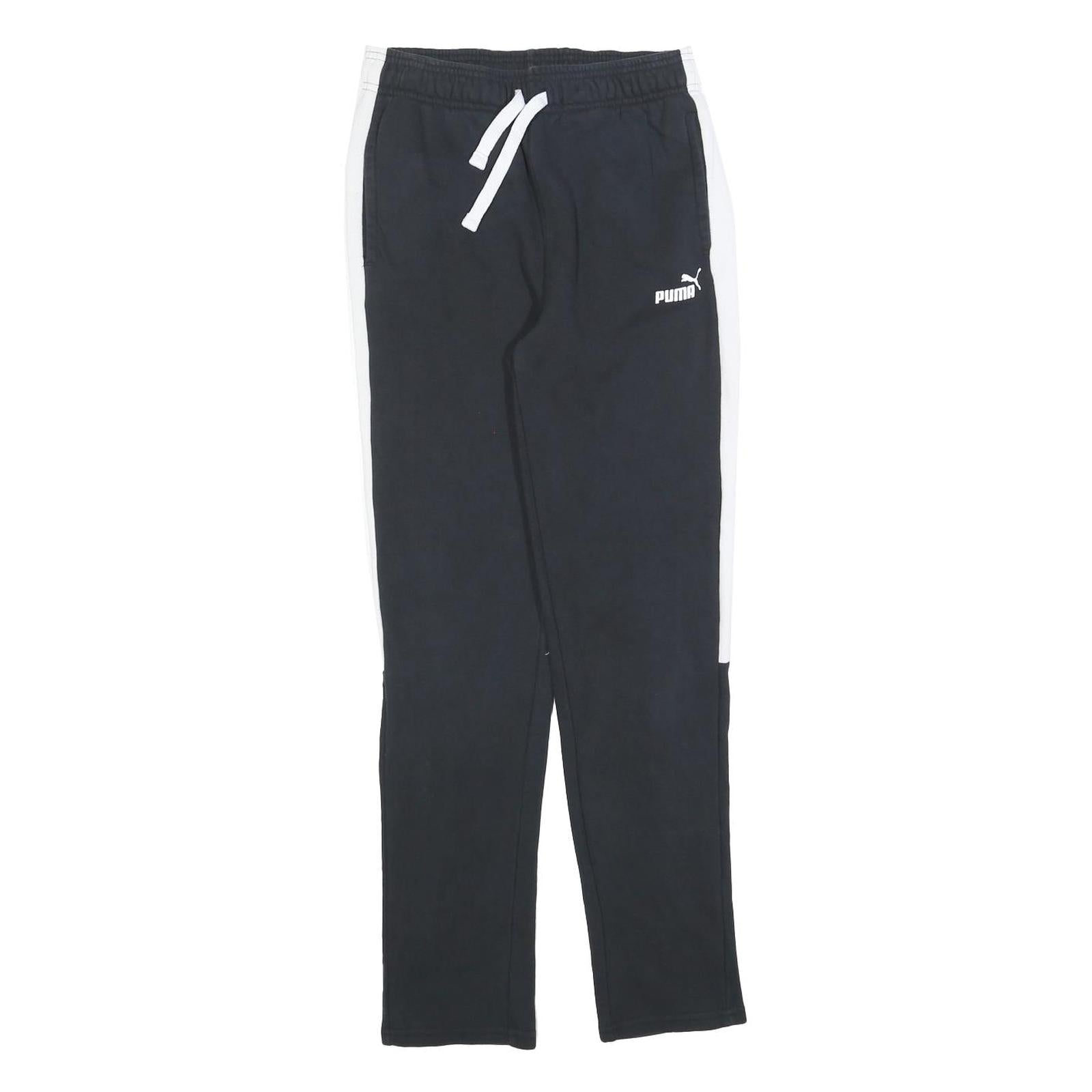 PUMA Mens Joggers Black & White Slim Tapered XS W25 L28 Cotton Blend Refurbished - N/A refurbished available on Cerqular