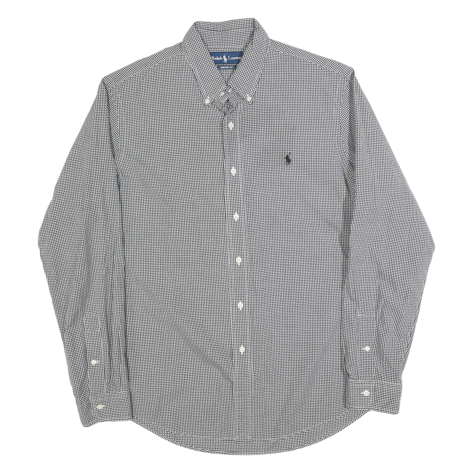 RALPH LAUREN Mens Black & White Checked Shirt L Classic Fit Button-Down Collar Refurbished - N/A refurbished available on Cerqular