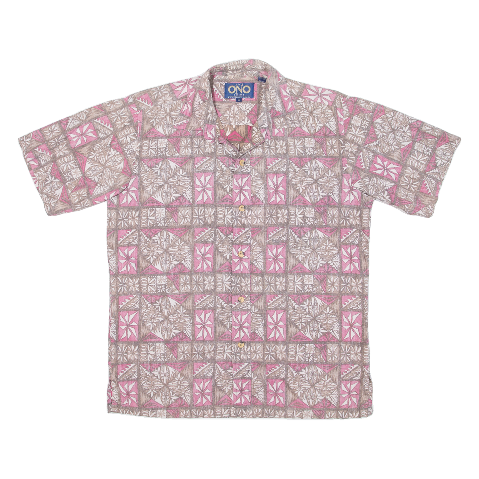 THE ONE SHIRT Mens Hawaiian Shirt Pink Crazy Pattern M Refurbished - N/A refurbished available on Cerqular