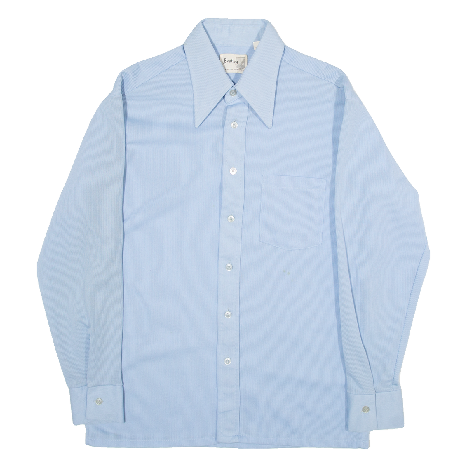 BENTLEY Mens Plain Shirt Blue Long Sleeve L Refurbished - N/A refurbished available on Cerqular