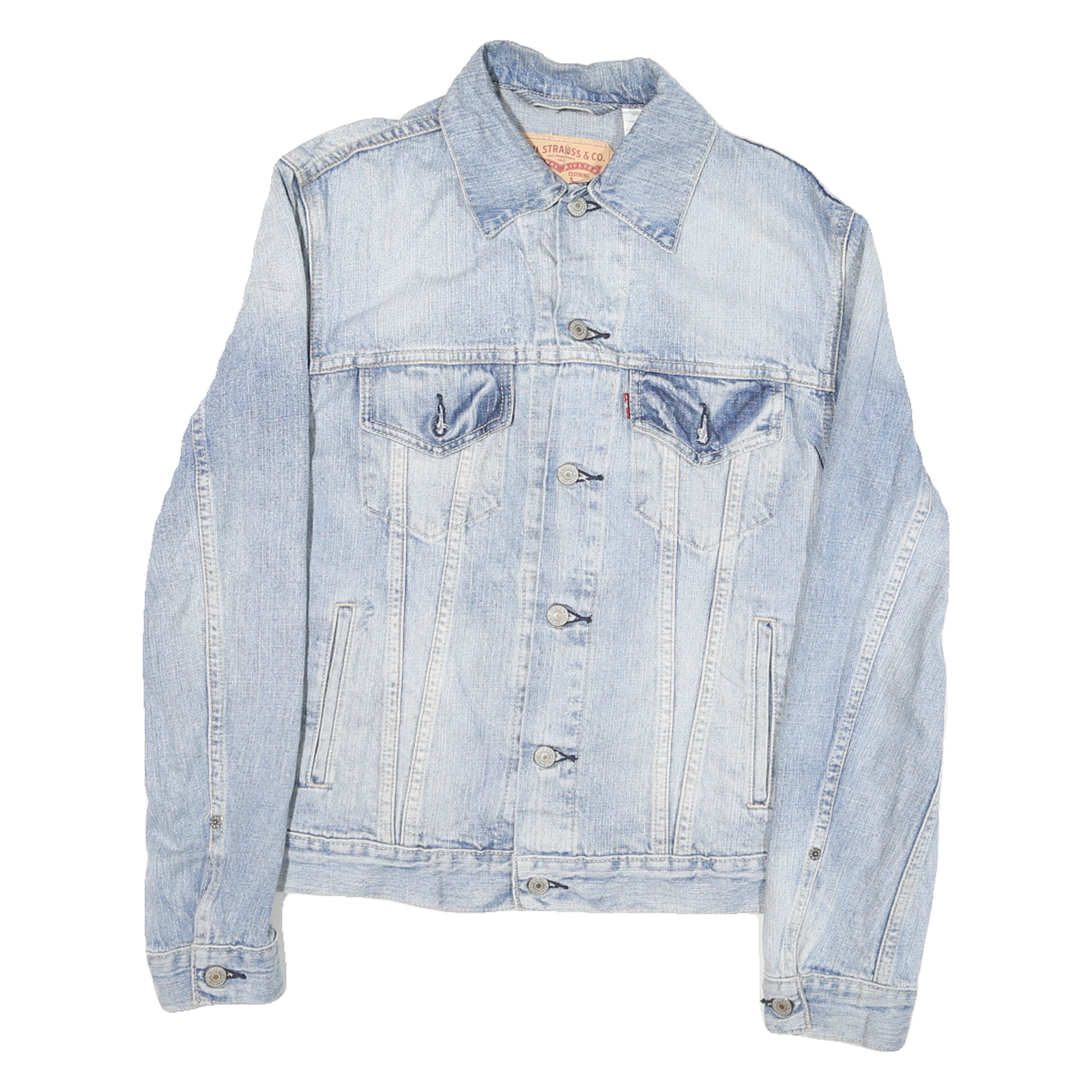 LEVI'S Womens Blue Denim Jacket M Cotton Blend Button Closure Classic Fit Refurbished - N/A refurbished available on Cerqular