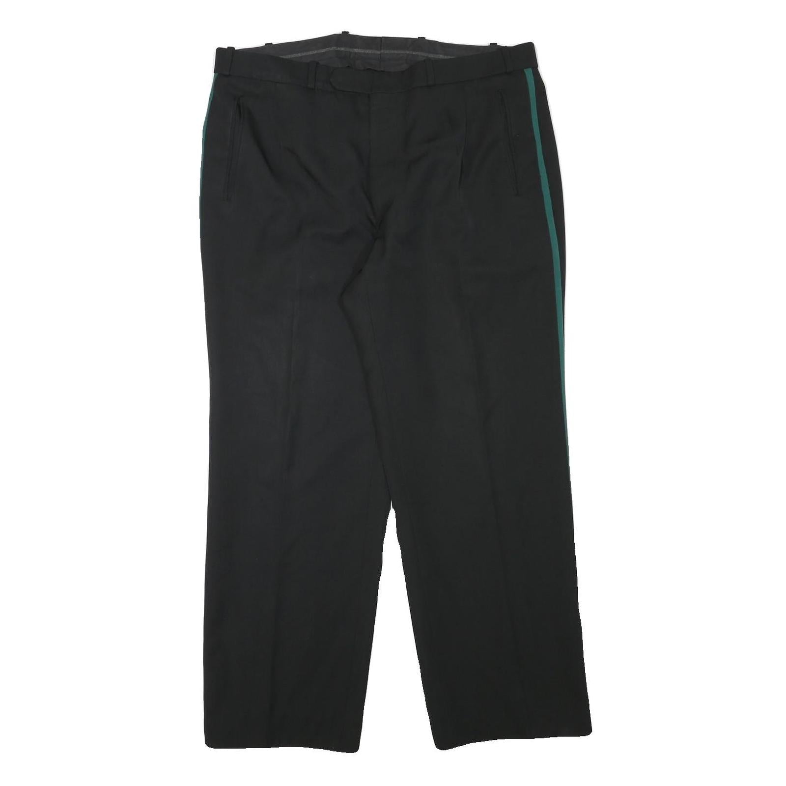 Mens Black & Green Polyester Blend Regular Fit Straight Trousers W37 L29 Refurbished - N/A refurbished available on Cerqular