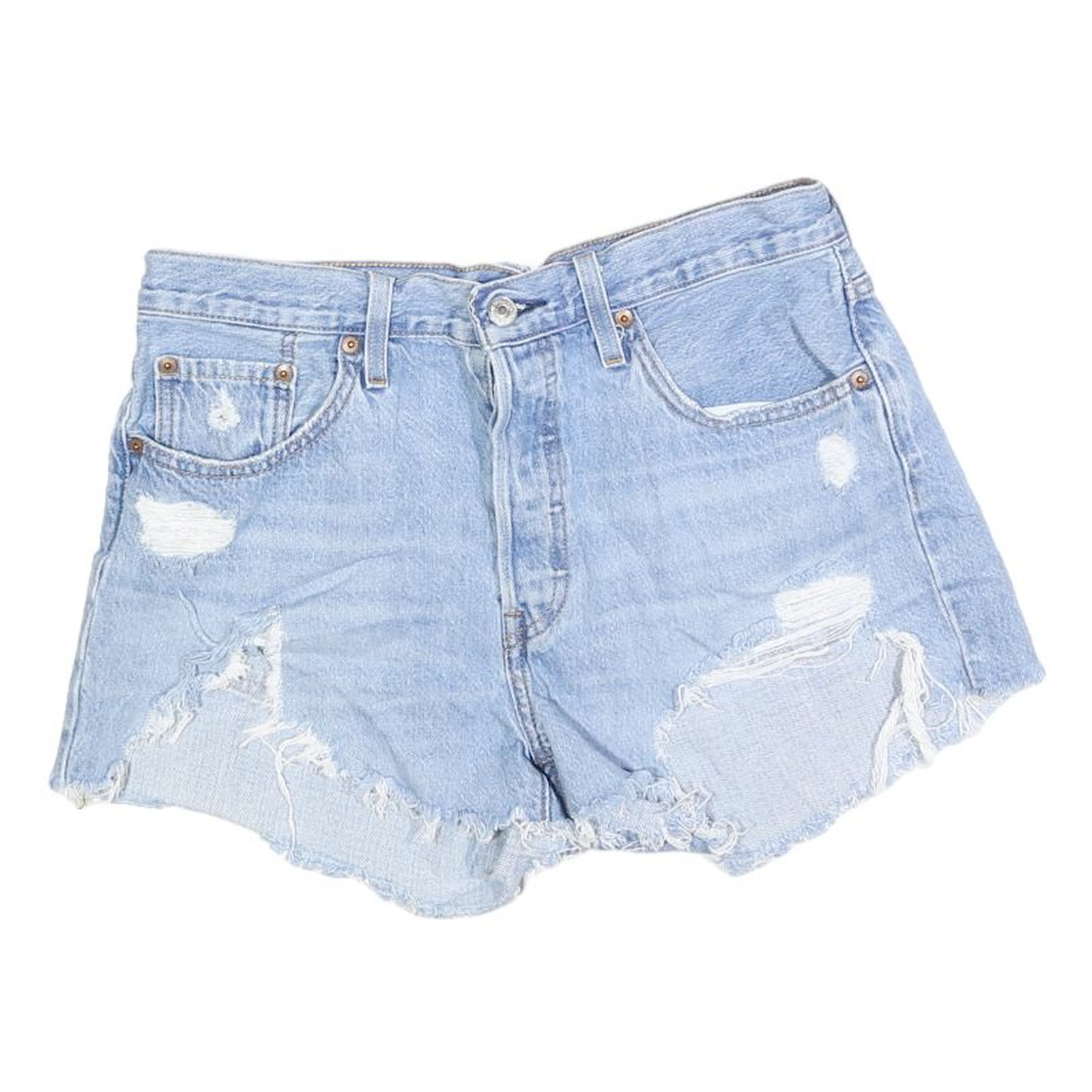 LEVI'S Womens Shorts Blue Denim Distressed S W29 Casual Summer Cut-Off Refurbished - N/A refurbished available on Cerqular