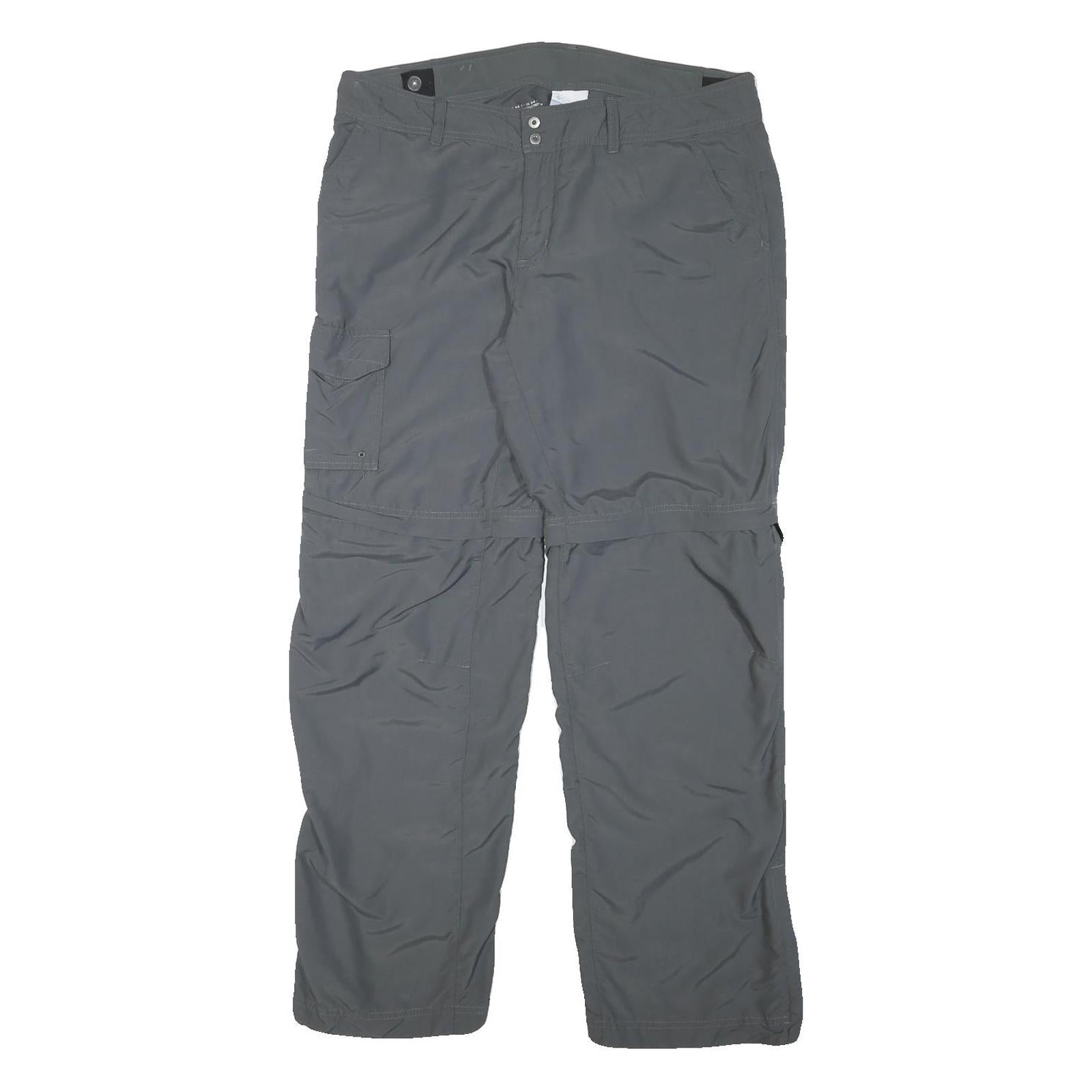 COLUMBIA Mens Polyester Blend Grey Relaxed Straight Trousers W36 L30 Outdoor Zip Refurbished - N/A refurbished available on Cerqular