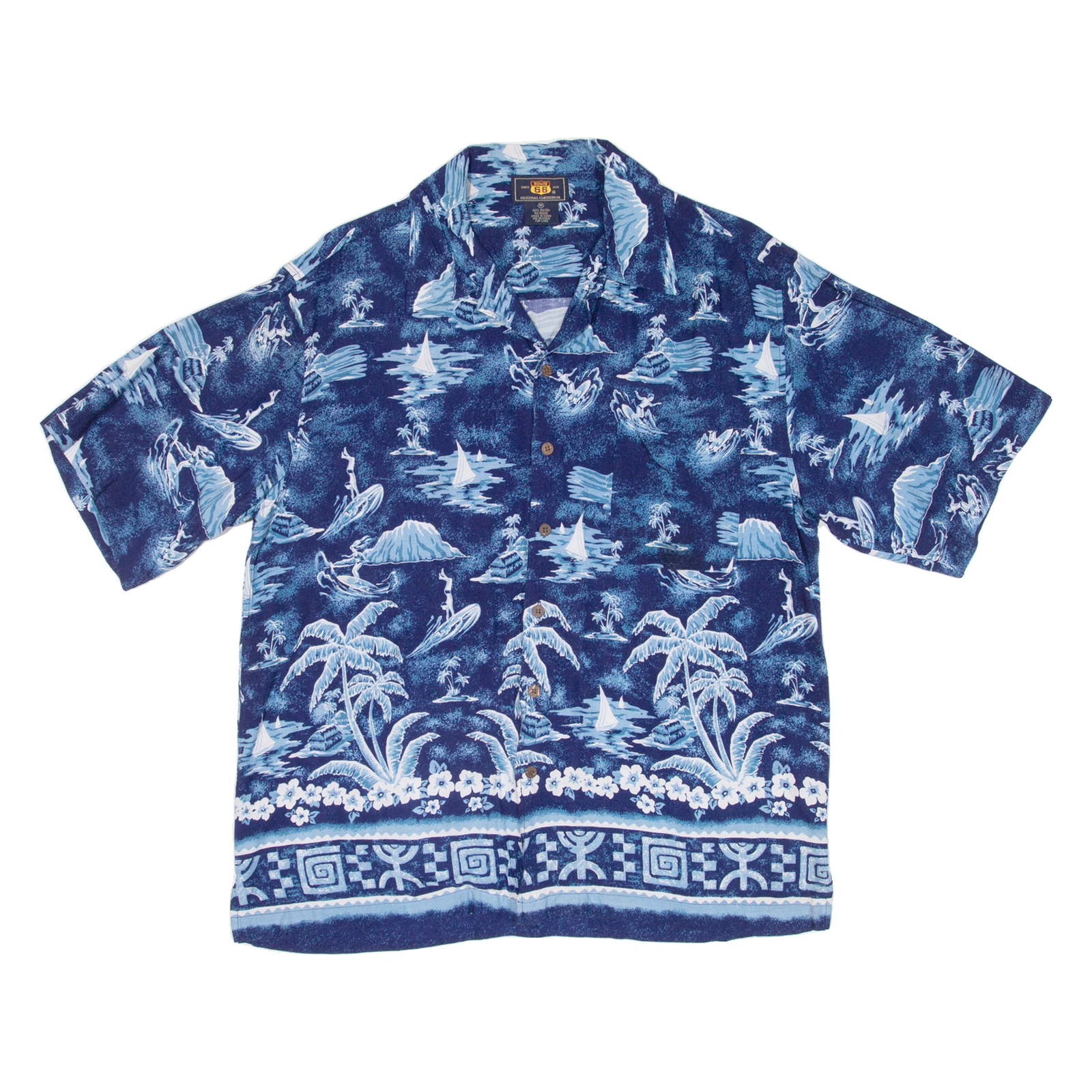 ROUTE 66 Surfing Mens Hawaiian Shirt Blue Floral M Refurbished - N/A refurbished available on Cerqular