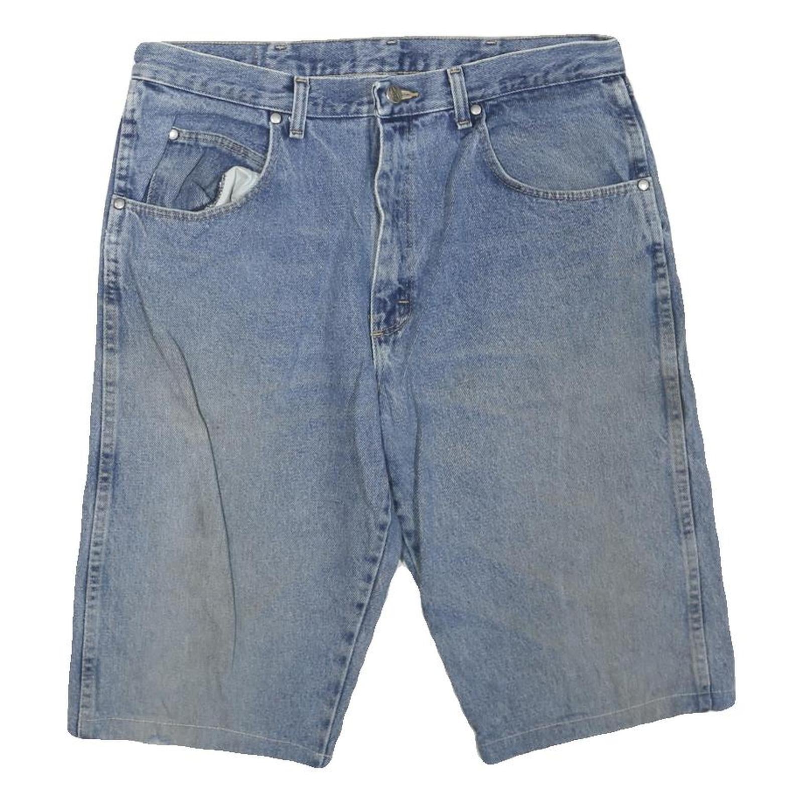 WRANGLER Mens Denim Blue Casual Shorts L W36 Cotton Blend Comfortable Fit Refurbished - N/A refurbished available on Cerqular