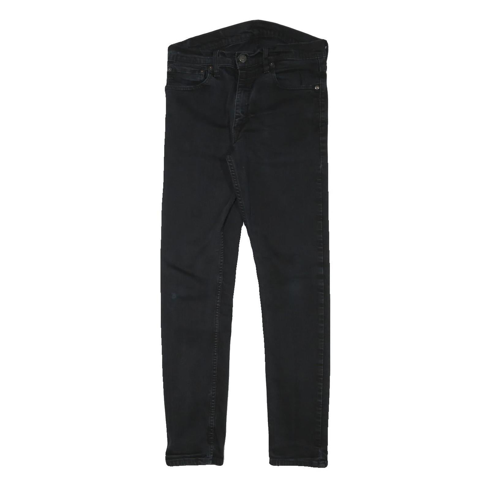 LEVI'S Mens Slim Black Denim Jeans W29 L29 Cotton Blend Zip Casual Stylish Refurbished - N/A refurbished available on Cerqular