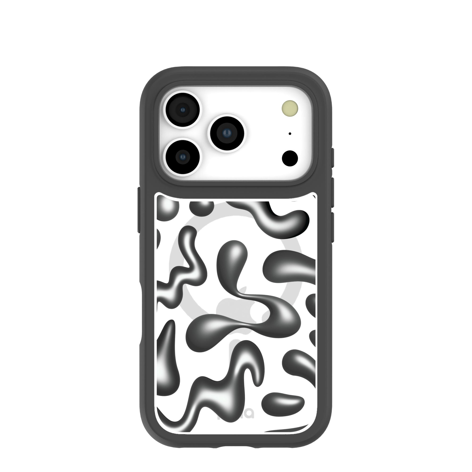 Clear Chrome Doodles iPhone 17 Pro Case With Noir Ridge (MagSafe included) Refurbished - Pela Case refurbished available on Cerqular