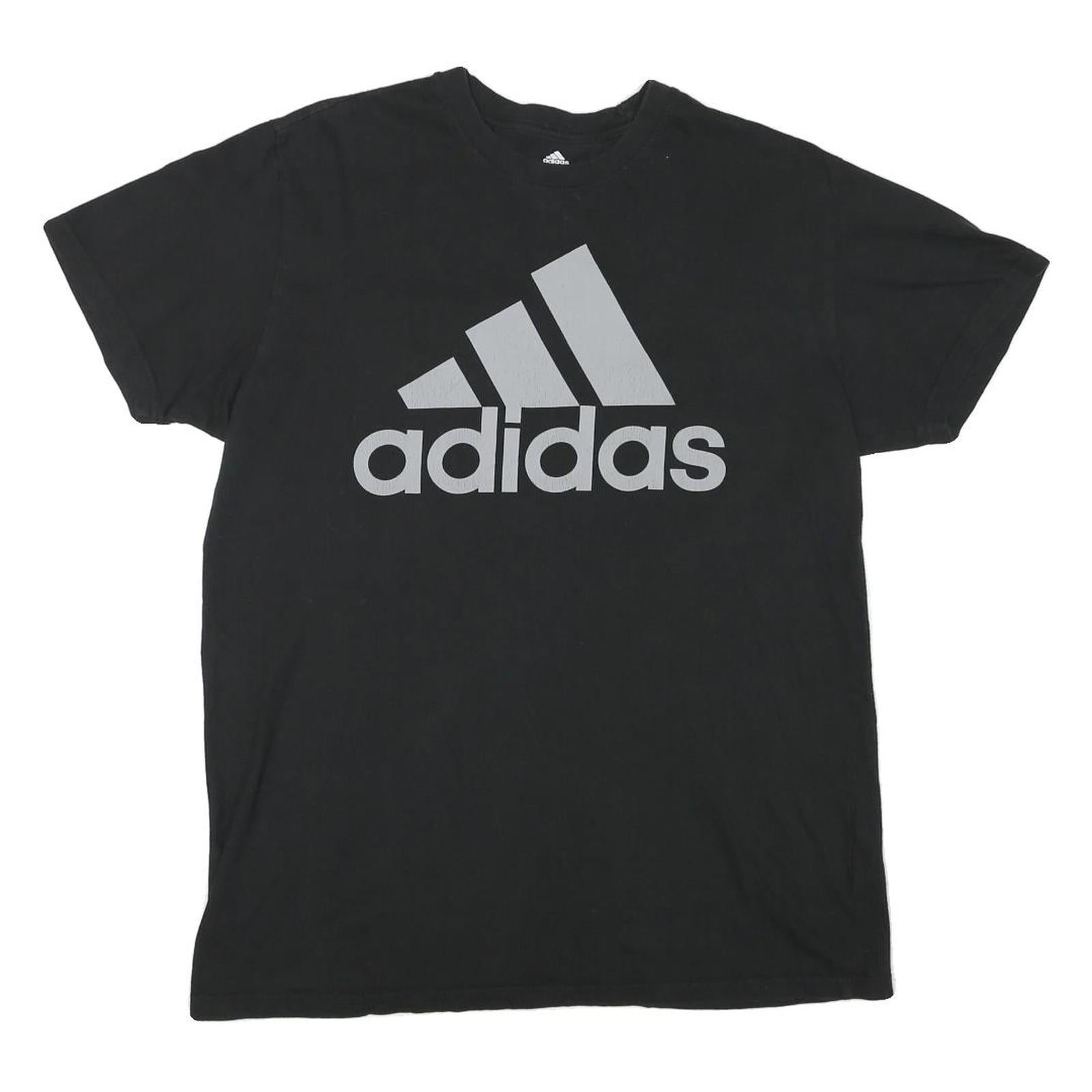 ADIDAS Mens Black Graphic Logo T-Shirt L Short Sleeve Crew Neck Cotton Blend Refurbished - N/A refurbished available on Cerqular